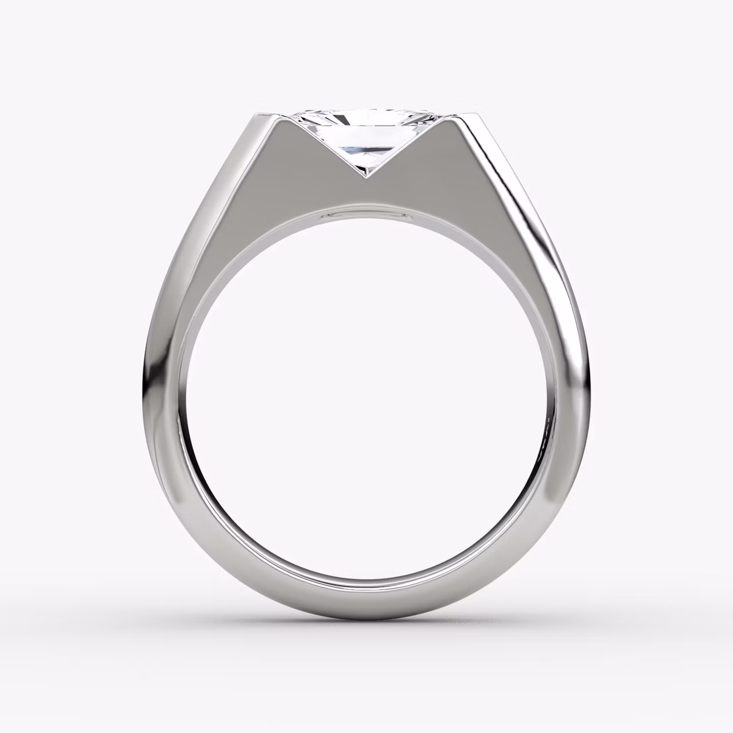 Bague de fiançailles Statement Signet | Radiant | 18k | Or blanc | bandAccent: Simple | diamondOrientation: vertical | caratWeight: other