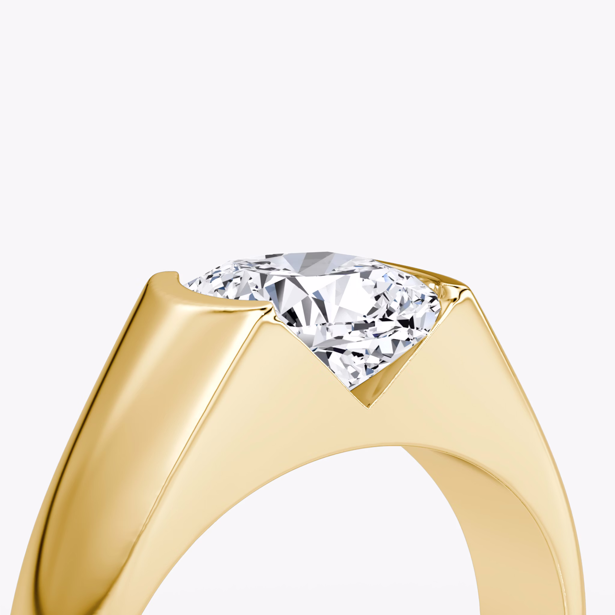The Statement Signet | Cushion | 18k | Yellow Gold | bandAccent: Plain | diamondOrientation: vertical | caratWeight: other