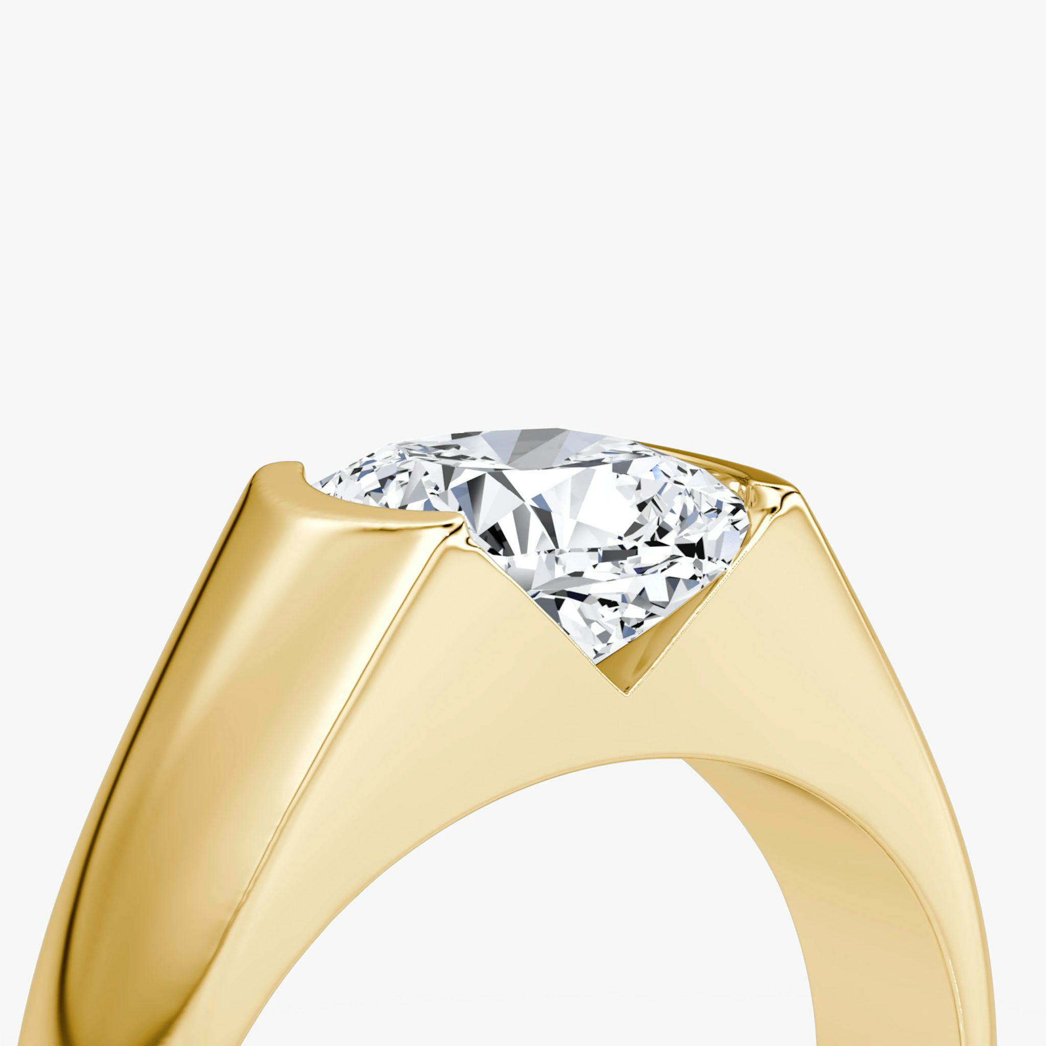 The Statement Signet | Cushion | 18k | Yellow Gold | bandAccent: Plain | diamondOrientation: vertical | caratWeight: other