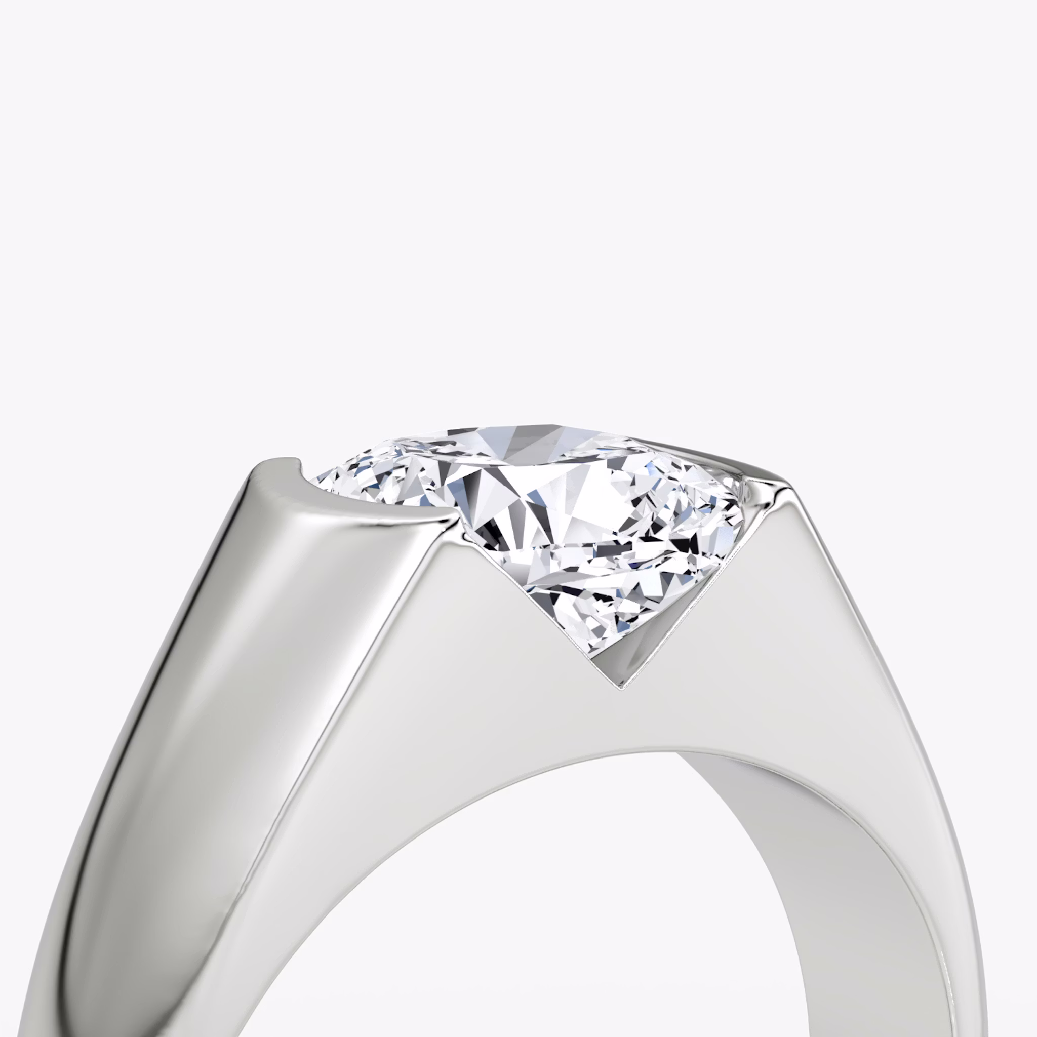 The Statement Signet | Cushion | Platinum | bandAccent: Plain | diamondOrientation: vertical | caratWeight: other