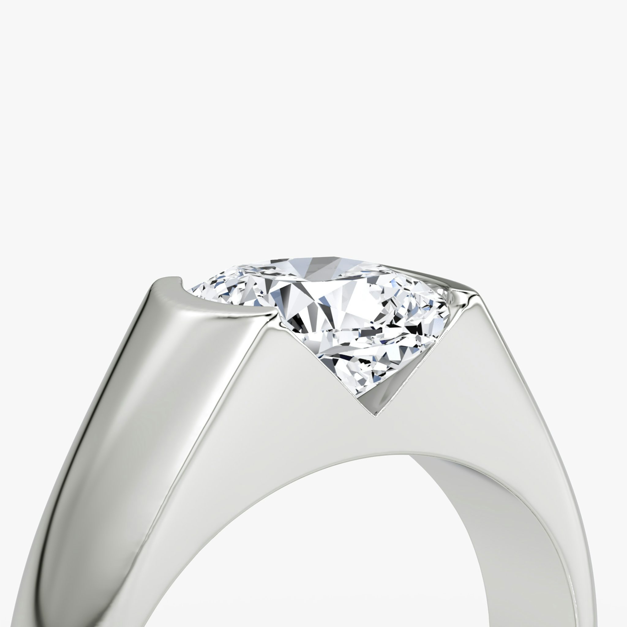 The Statement Signet | Cushion | Platinum | bandAccent: Plain | diamondOrientation: vertical | caratWeight: other