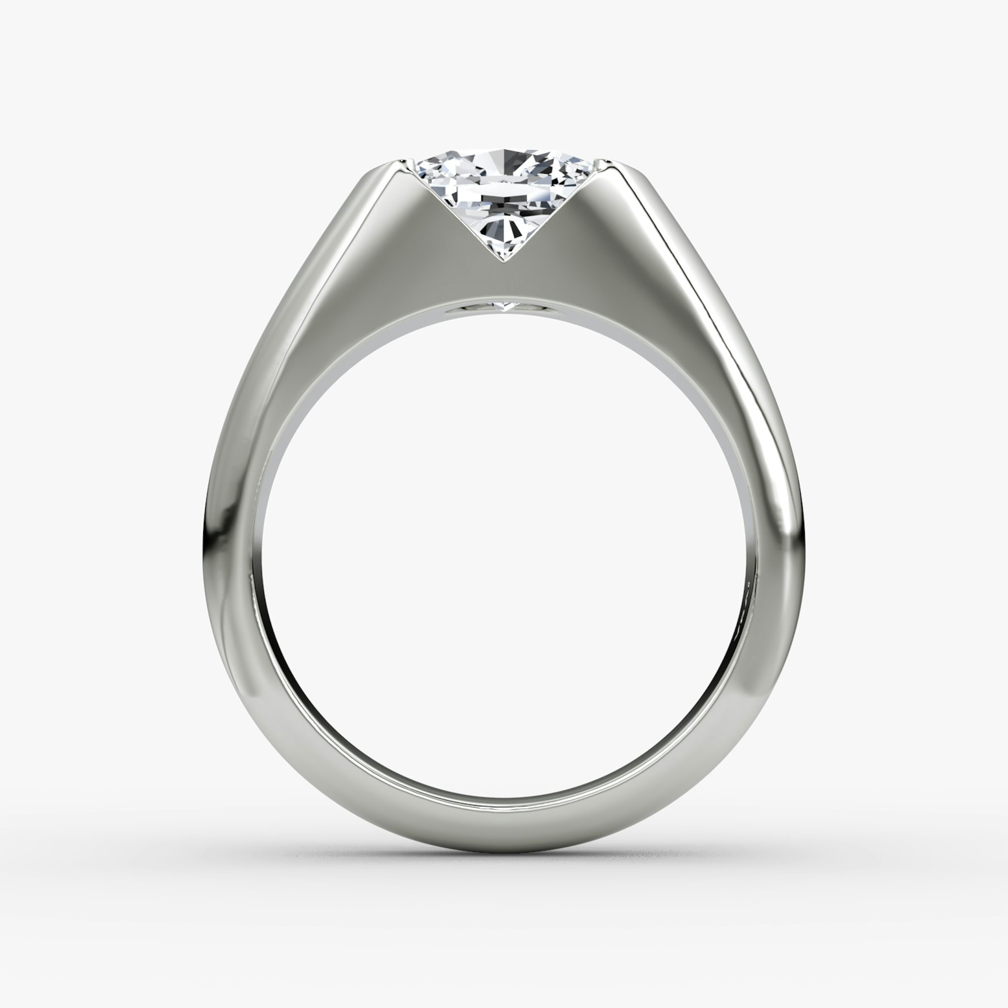 The Statement Signet | Cushion | Platinum | bandAccent: Plain | diamondOrientation: vertical | caratWeight: other