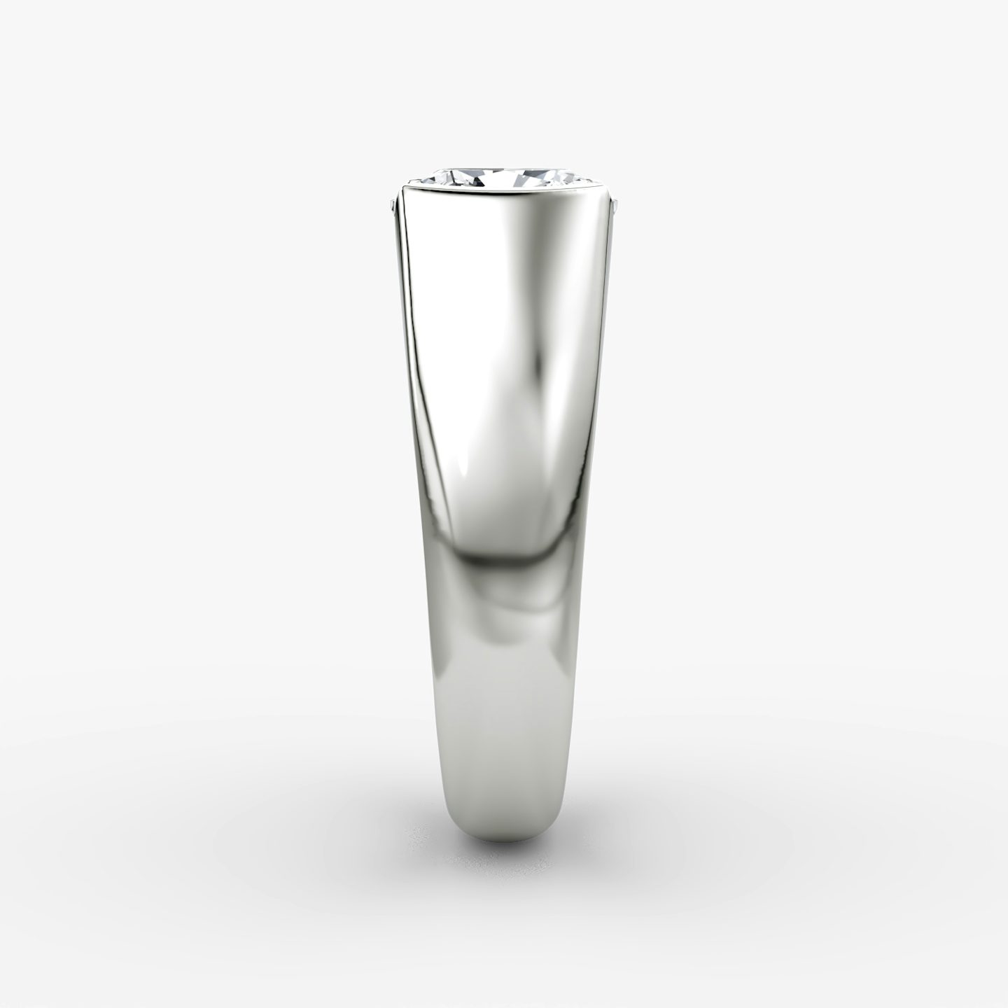 The Statement Signet | Cushion | Platinum | bandAccent: Plain | diamondOrientation: vertical | caratWeight: other