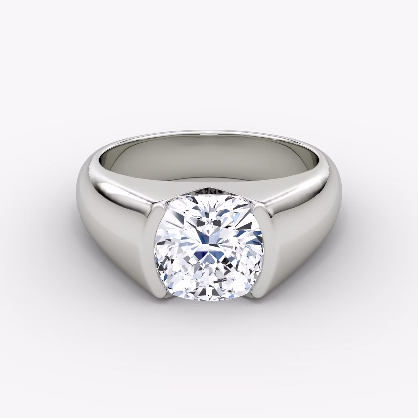 The Statement Signet Cushion | White Gold