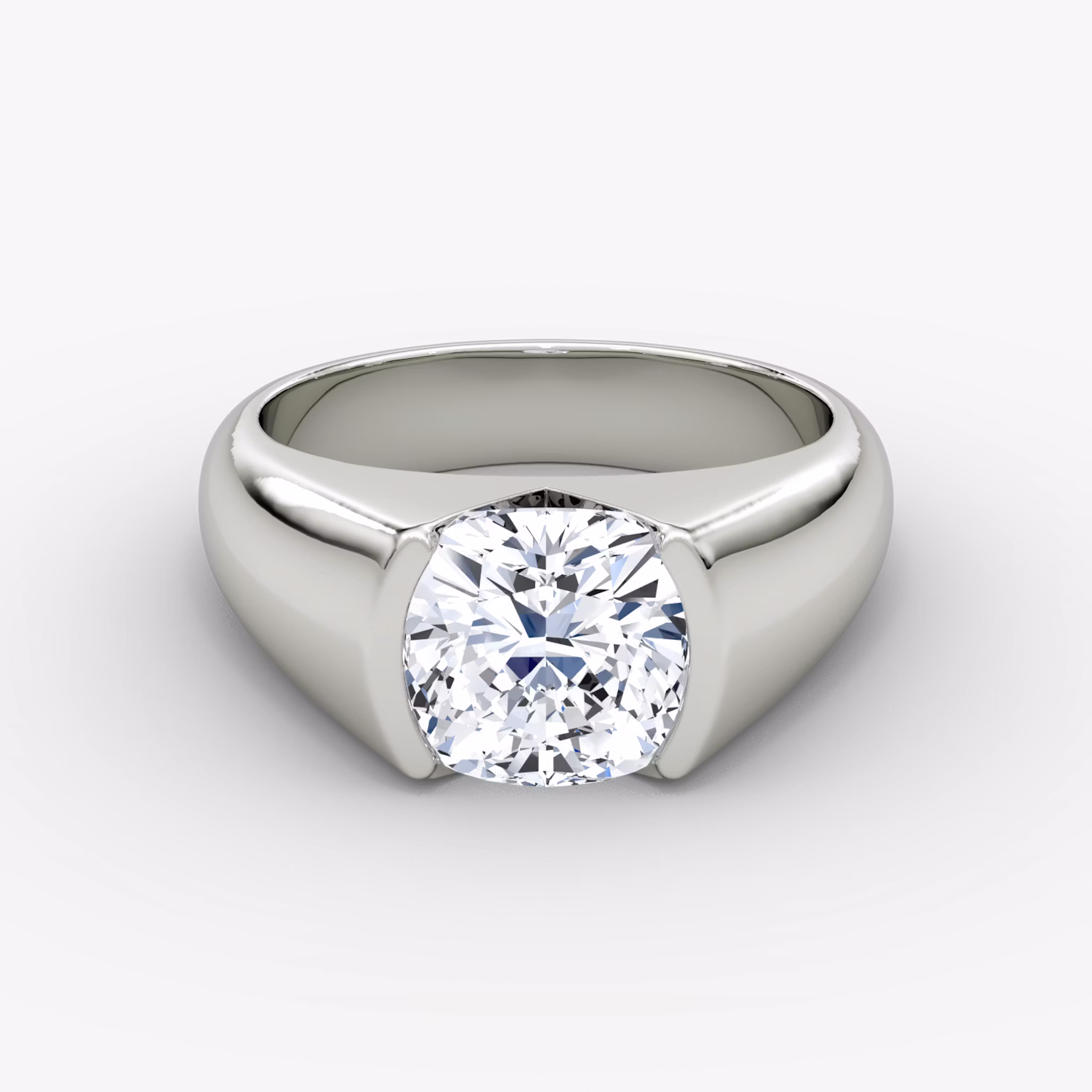 The Statement Signet Cushion | White Gold