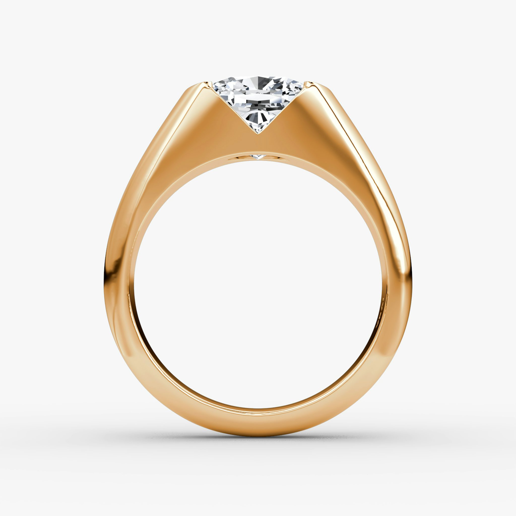 The Statement Signet | Cushion | 14k | Rose Gold | bandAccent: Plain | diamondOrientation: vertical | caratWeight: other