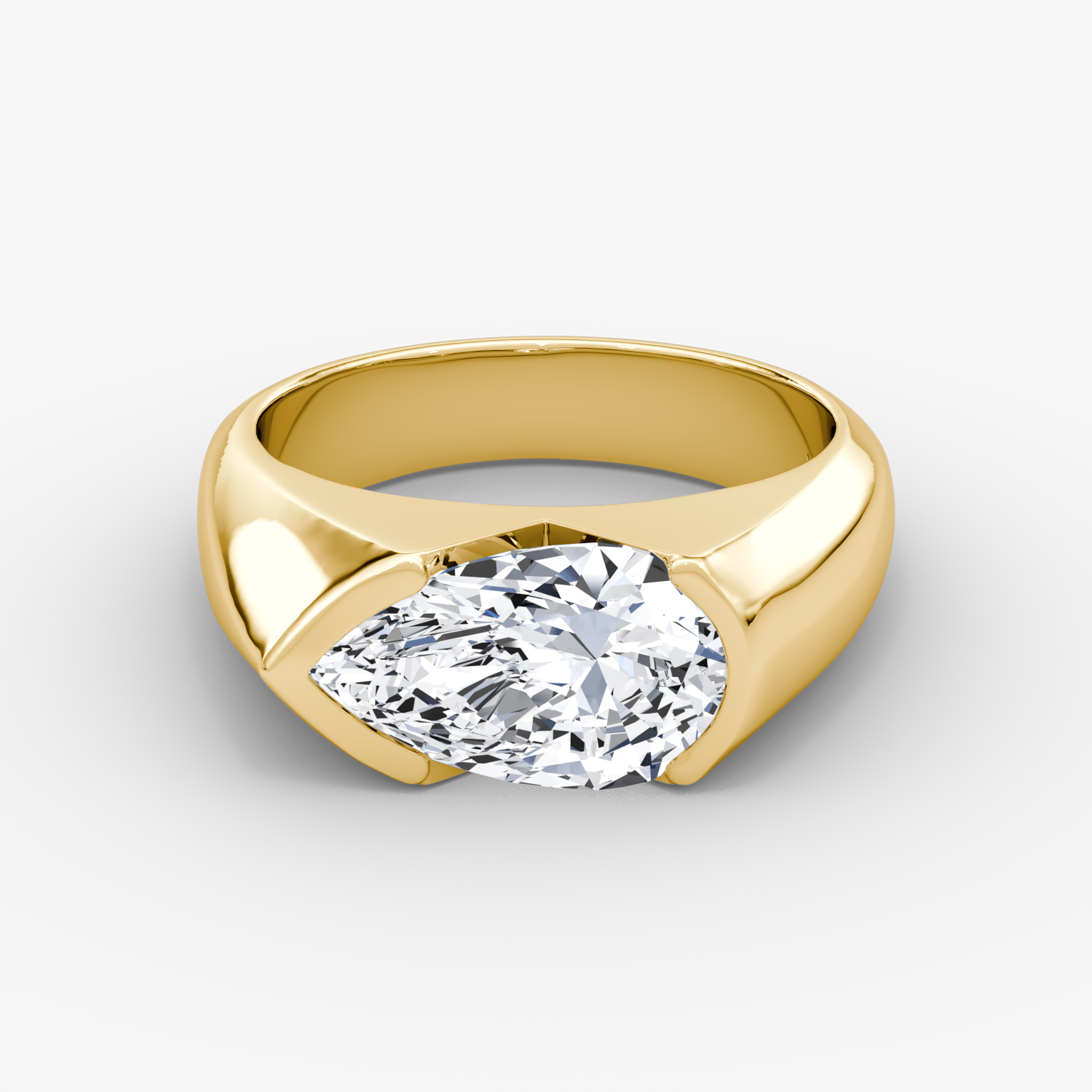 Statement Signet Half Bezel Verlobungsring