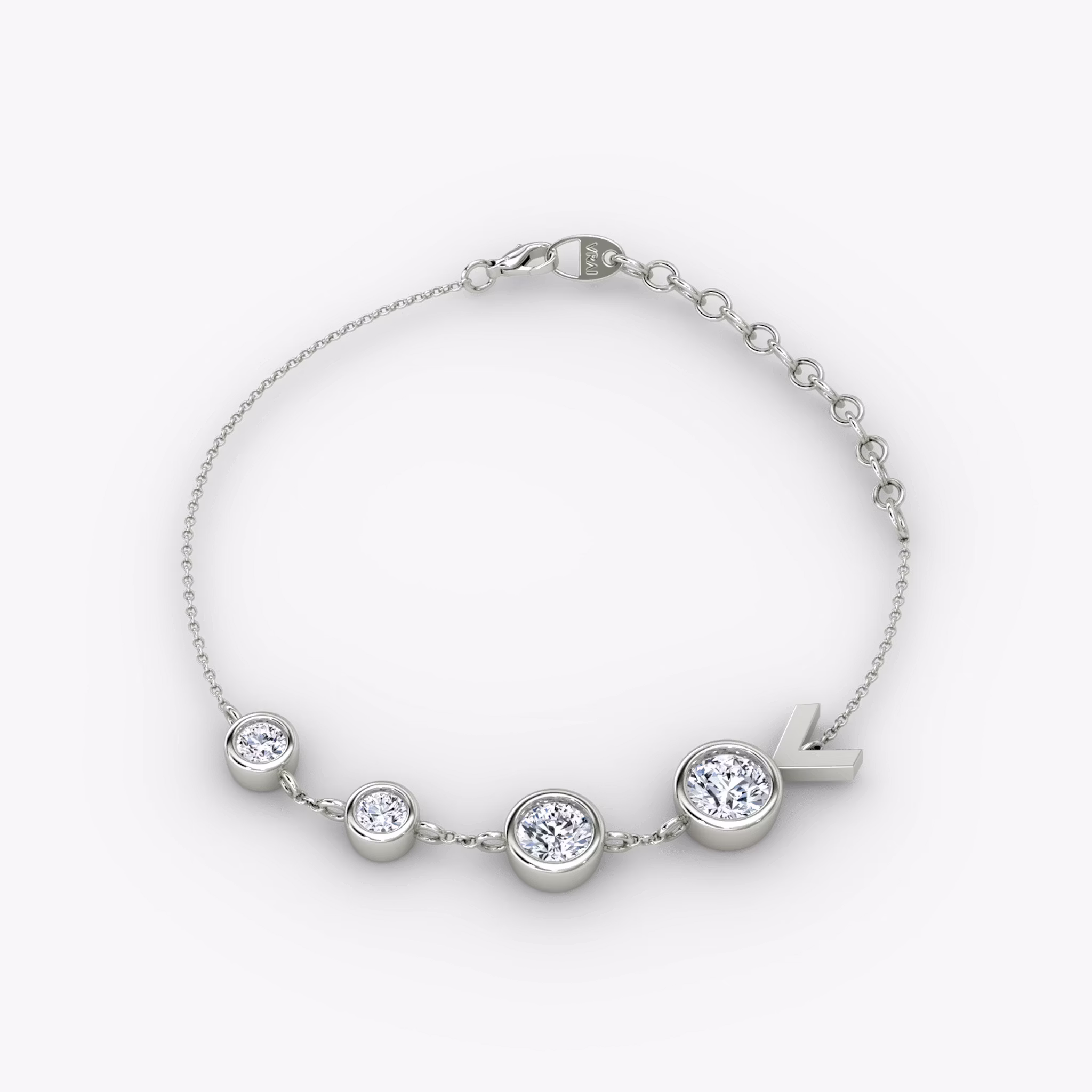 Arrow Station Bracelet Round Brilliant | White Gold