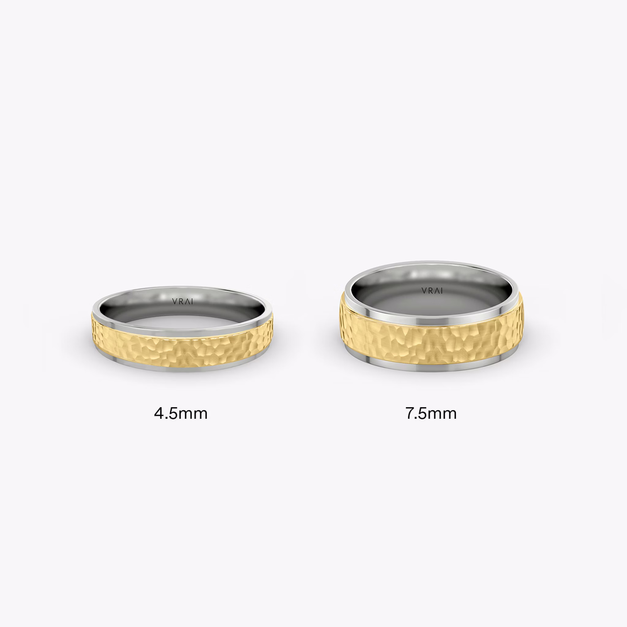 The Hammered Band | 18k | white-gold-and-yellow-gold | bandAccent: Plain | bandWidth: 4.5mm