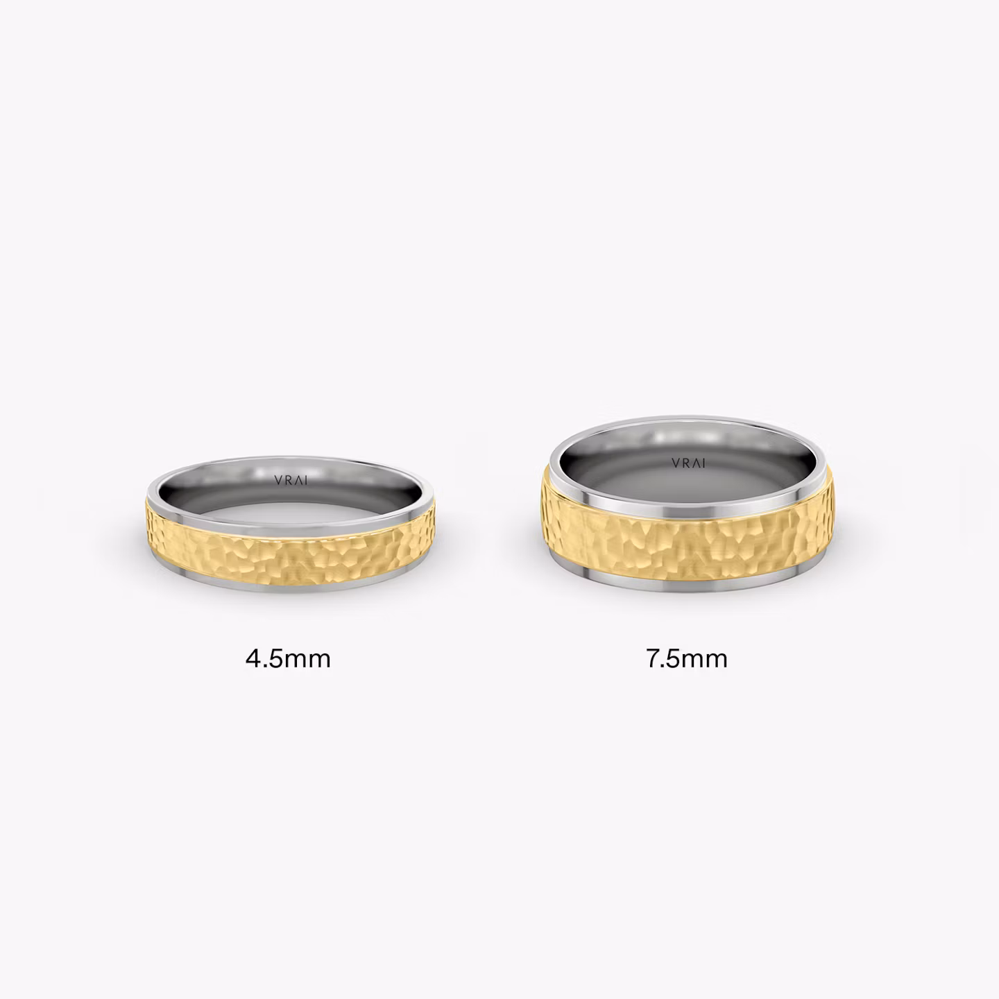 The Hammered Band | 18k | yellow-gold-and-white-gold | bandAccent: Plain | bandWidth: 4.5mm