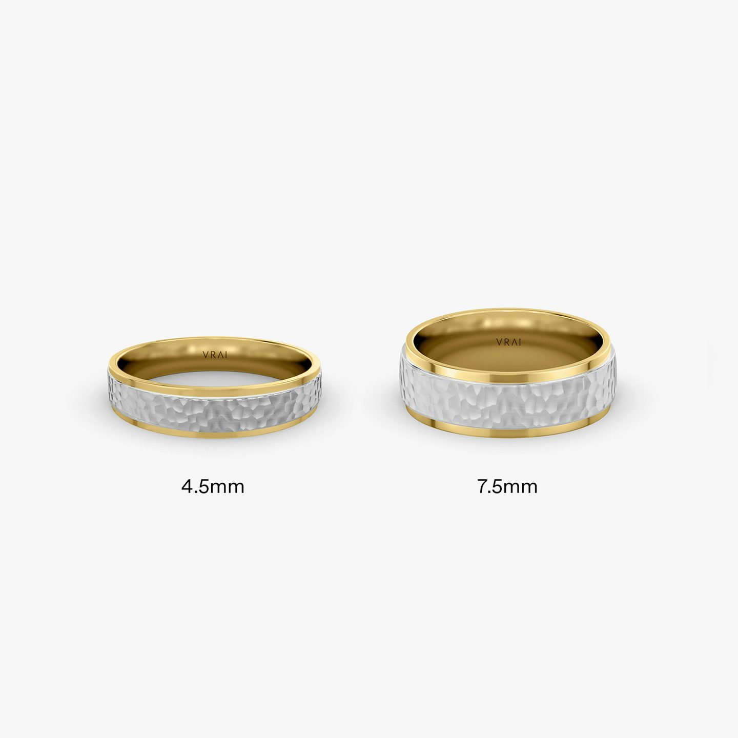 The Hammered Band | 18k | white-gold-and-yellow-gold | bandAccent: Plain | bandWidth: 4.5mm
