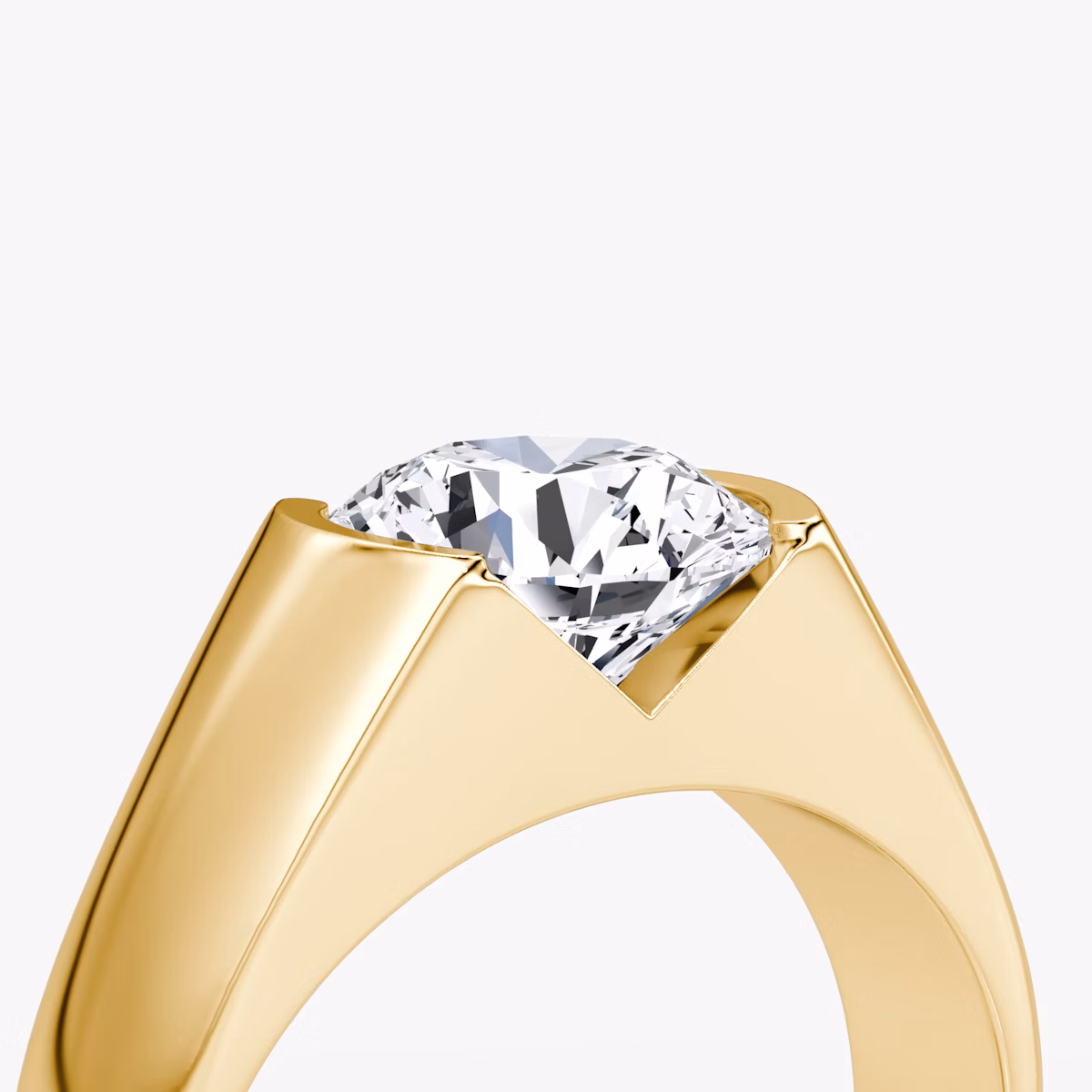 The Statement Signet | Round Brilliant | 18k | Yellow Gold | bandAccent: Plain | caratWeight: other | diamondOrientation: vertical