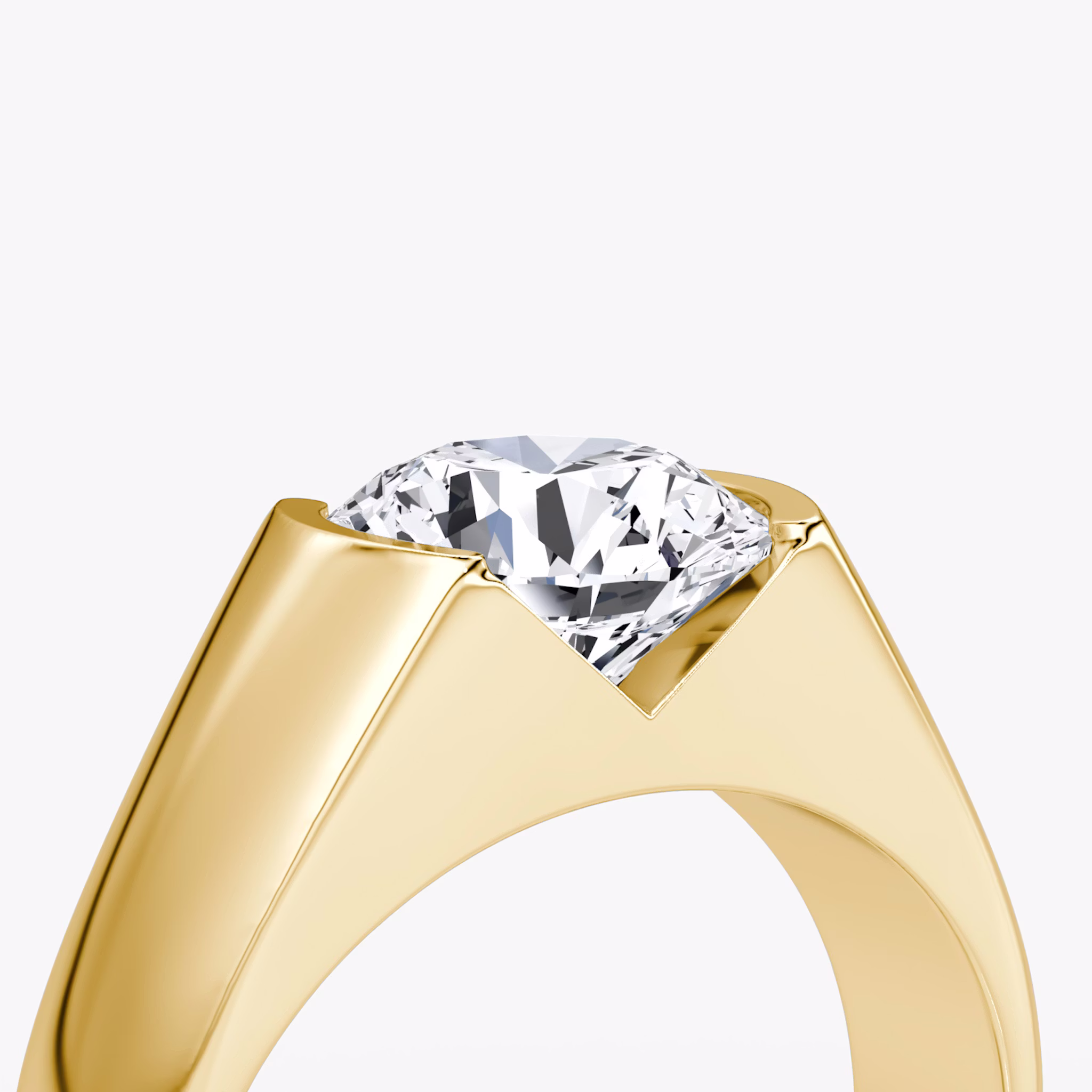 The Statement Signet | Round Brilliant | 18k | Yellow Gold | bandAccent: Plain | caratWeight: other | diamondOrientation: vertical