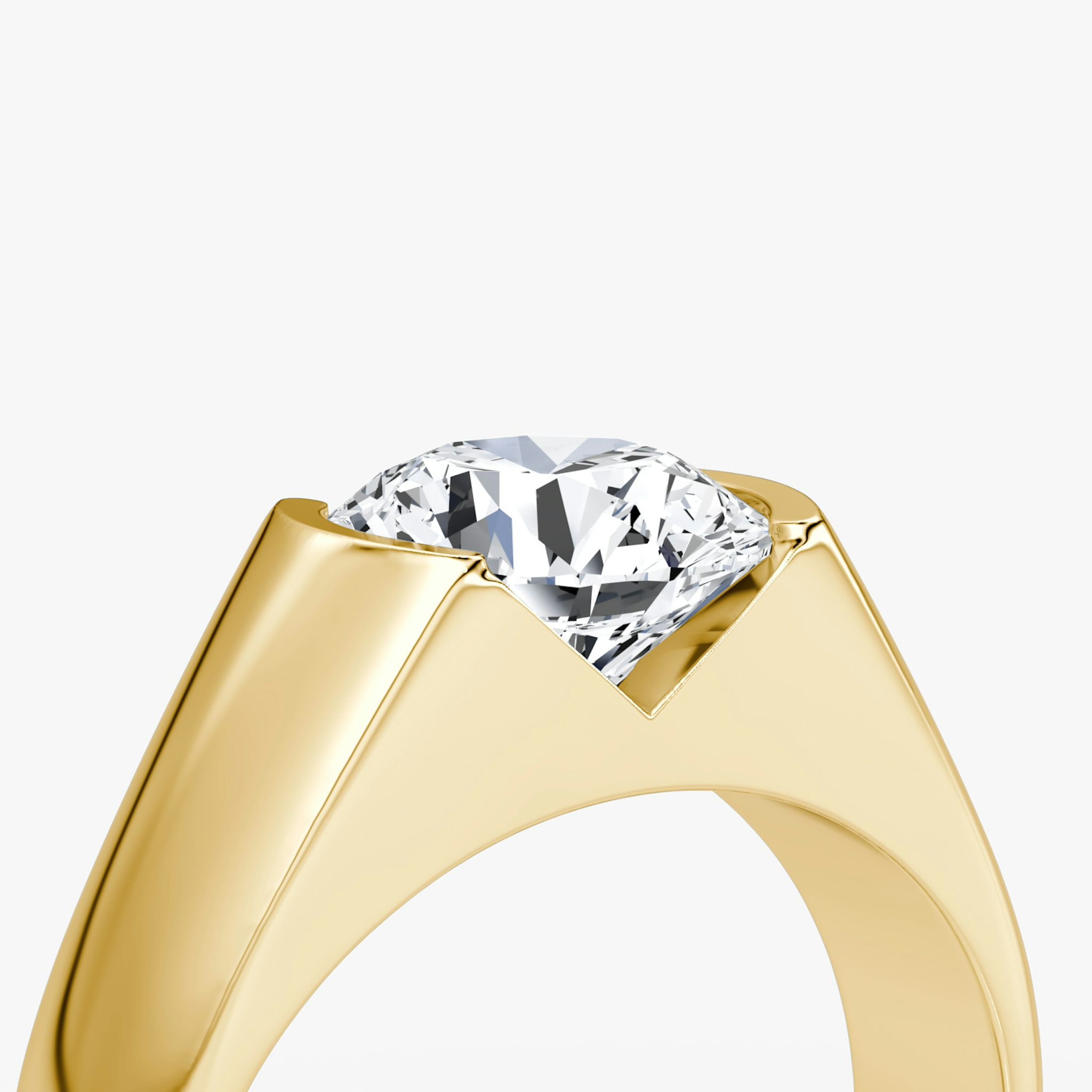 The Statement Signet | Round Brilliant | 18k | Yellow Gold | bandAccent: Plain | caratWeight: other | diamondOrientation: vertical