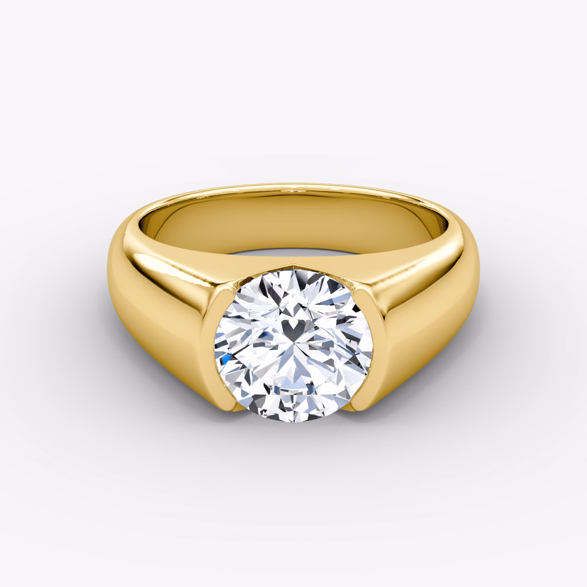 Statement Signet Round Brilliant | Yellow Gold