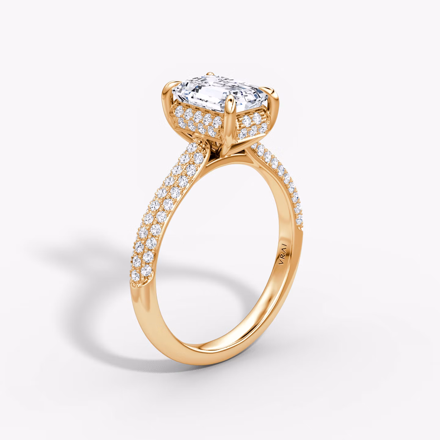 The Regal Pavé Dome Emerald | Rose Gold