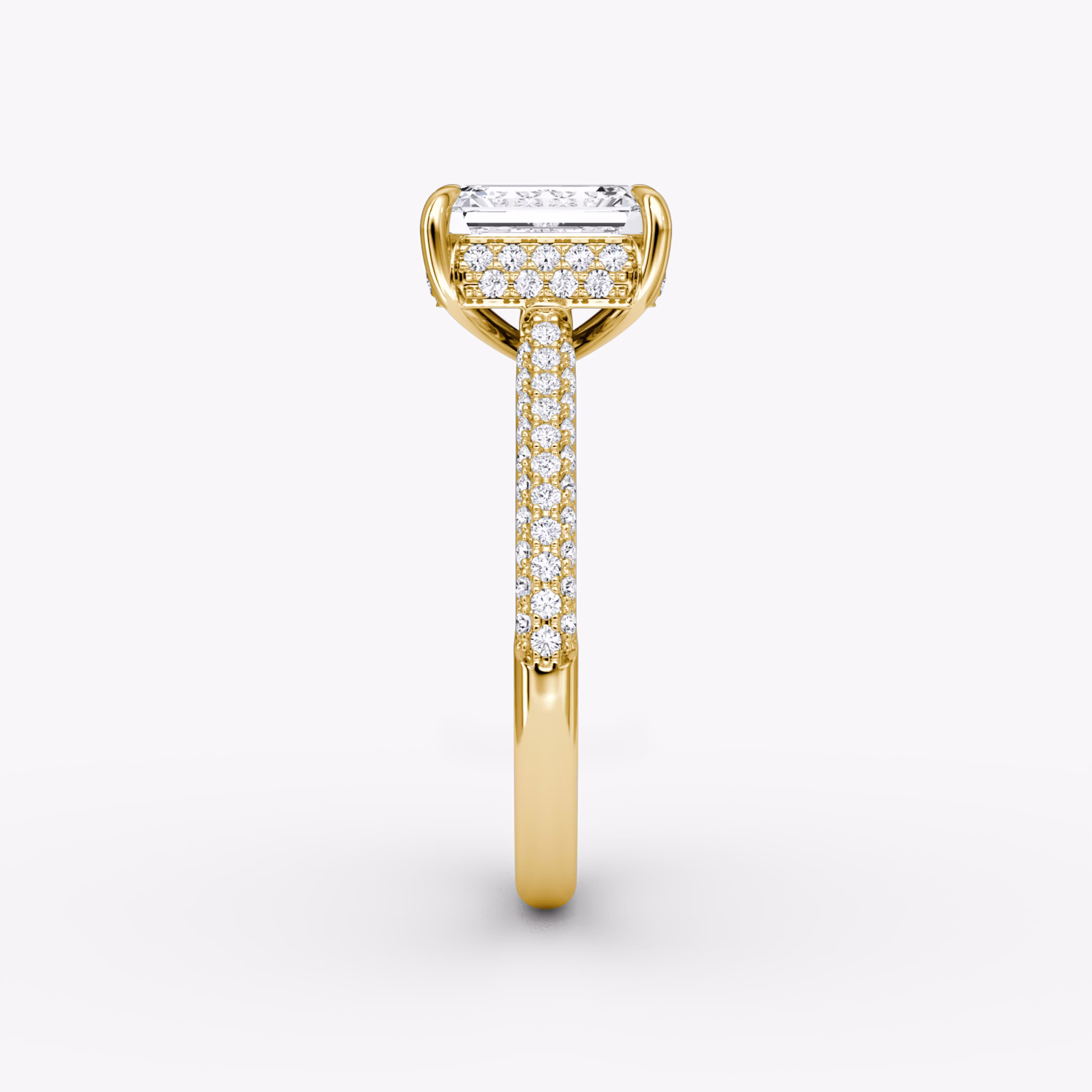 The Regal Pavé Dome | Emerald | 18k | Yellow Gold | bandAccent: Pavé | diamondOrientation: vertical | caratWeight: other