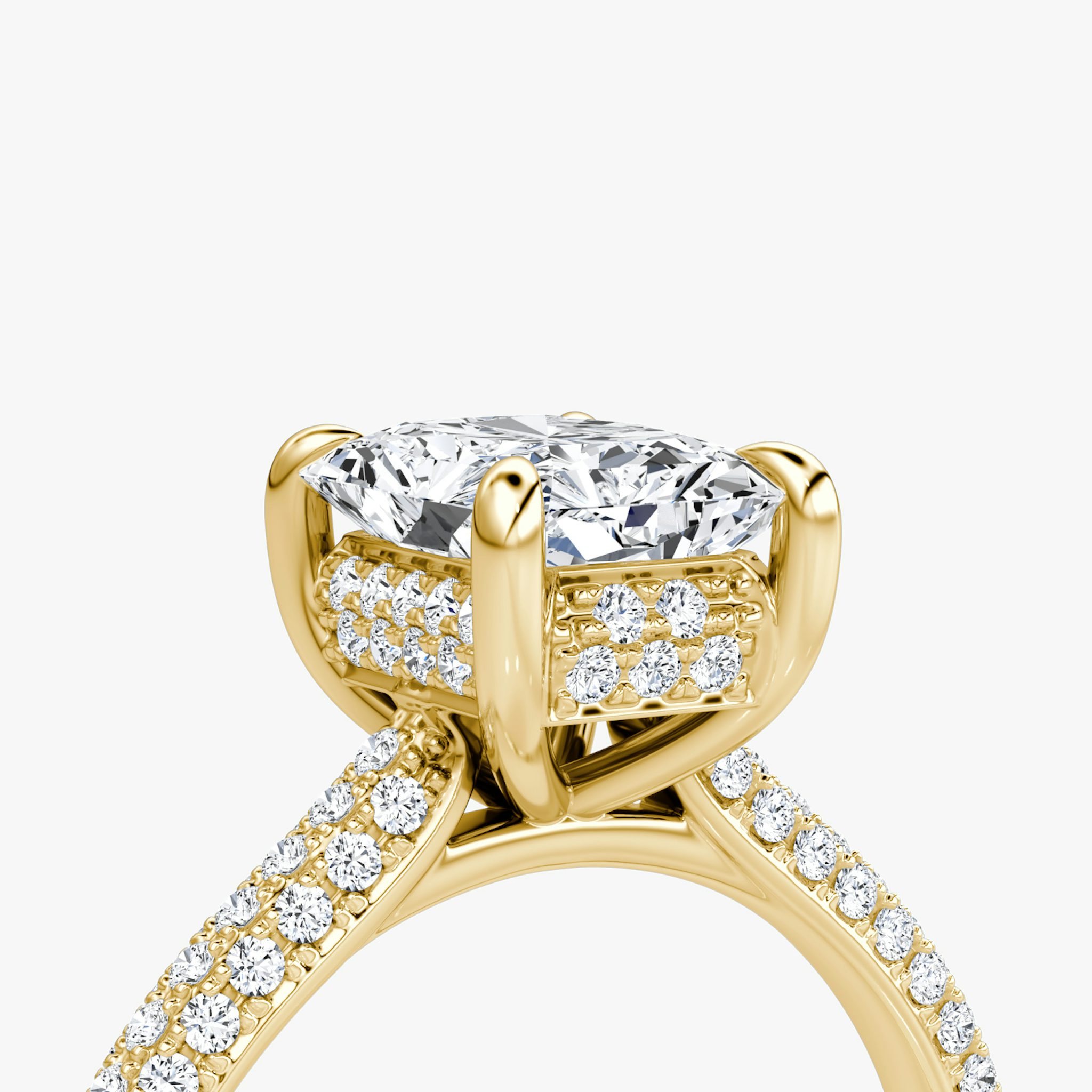 The Regal Pavé Dome | Radiant | 18k | Yellow Gold | bandAccent: Pavé | diamondOrientation: vertical | caratWeight: other