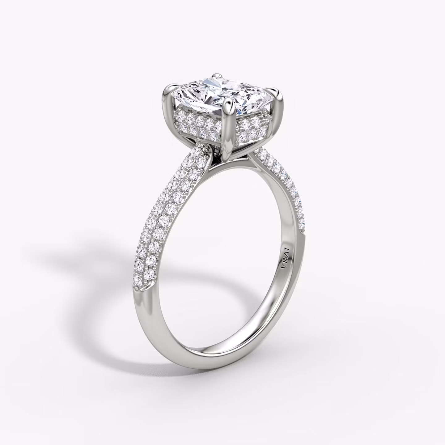 The Regal Pavé Dome Radiant | White Gold