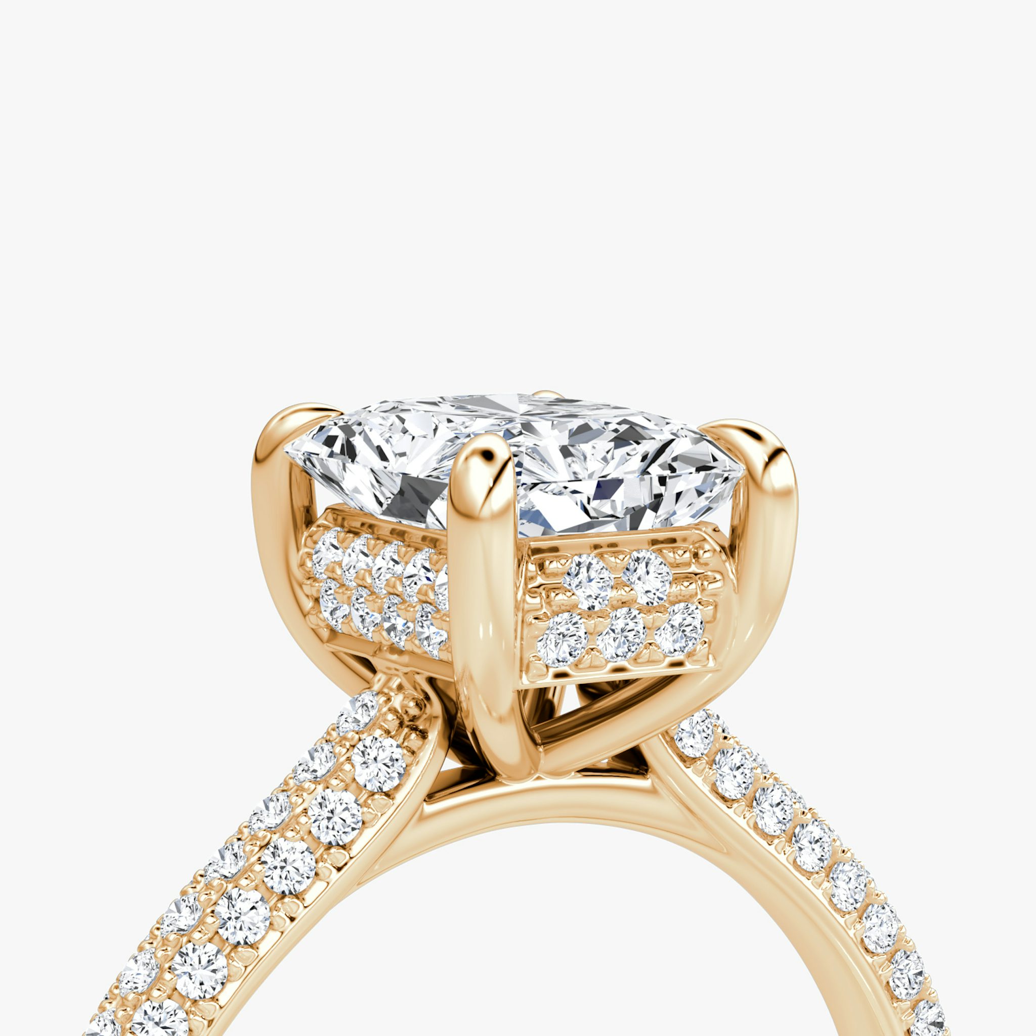 The Regal Pavé Dome | Radiant | 14k | Rose Gold | bandAccent: Pavé | diamondOrientation: vertical | caratWeight: other
