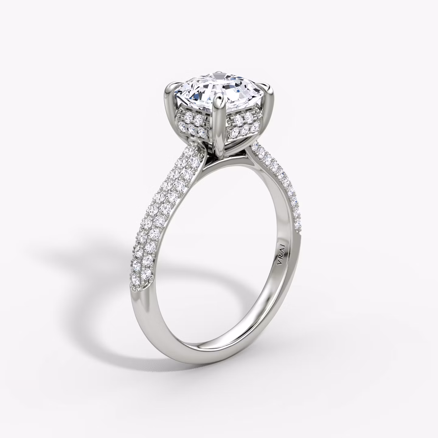The Regal Pavé Dome Asscher | White Gold