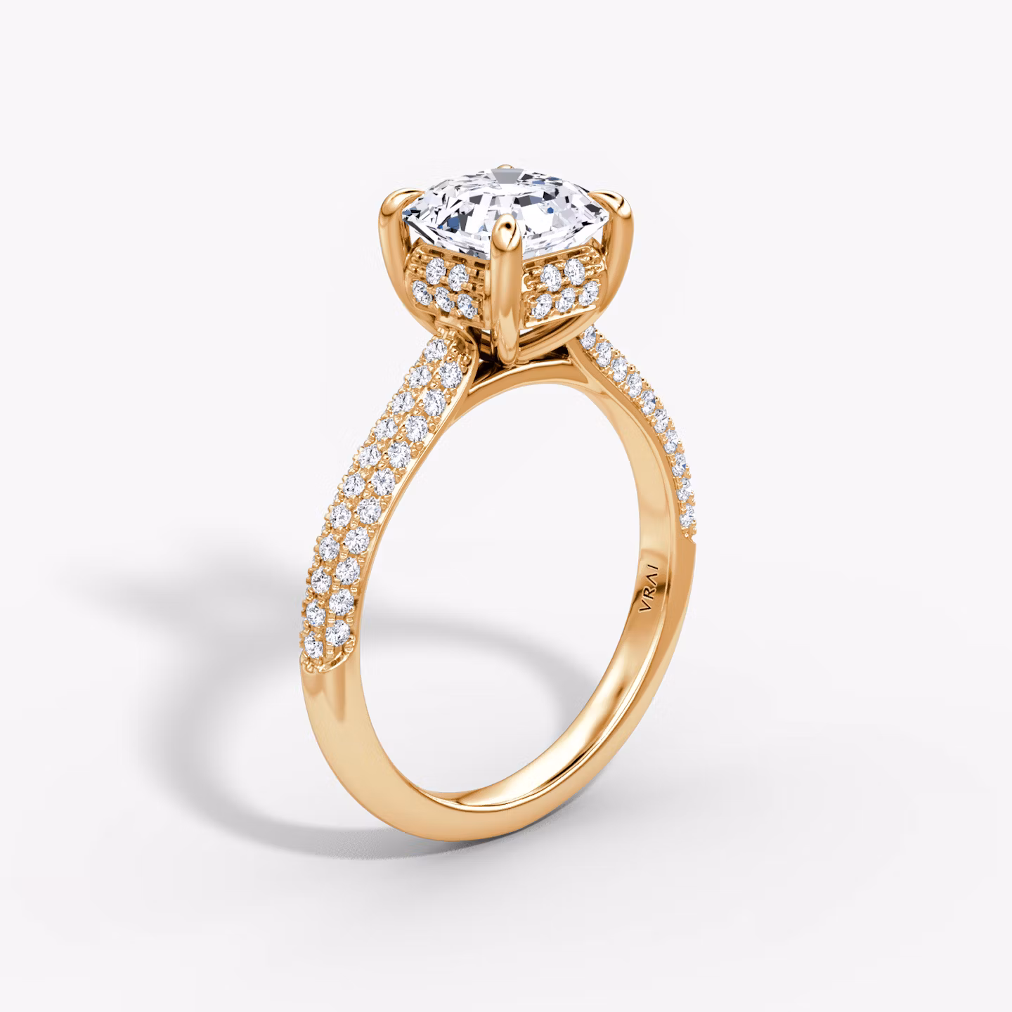 The Regal Pavé Dome Asscher | Rose Gold