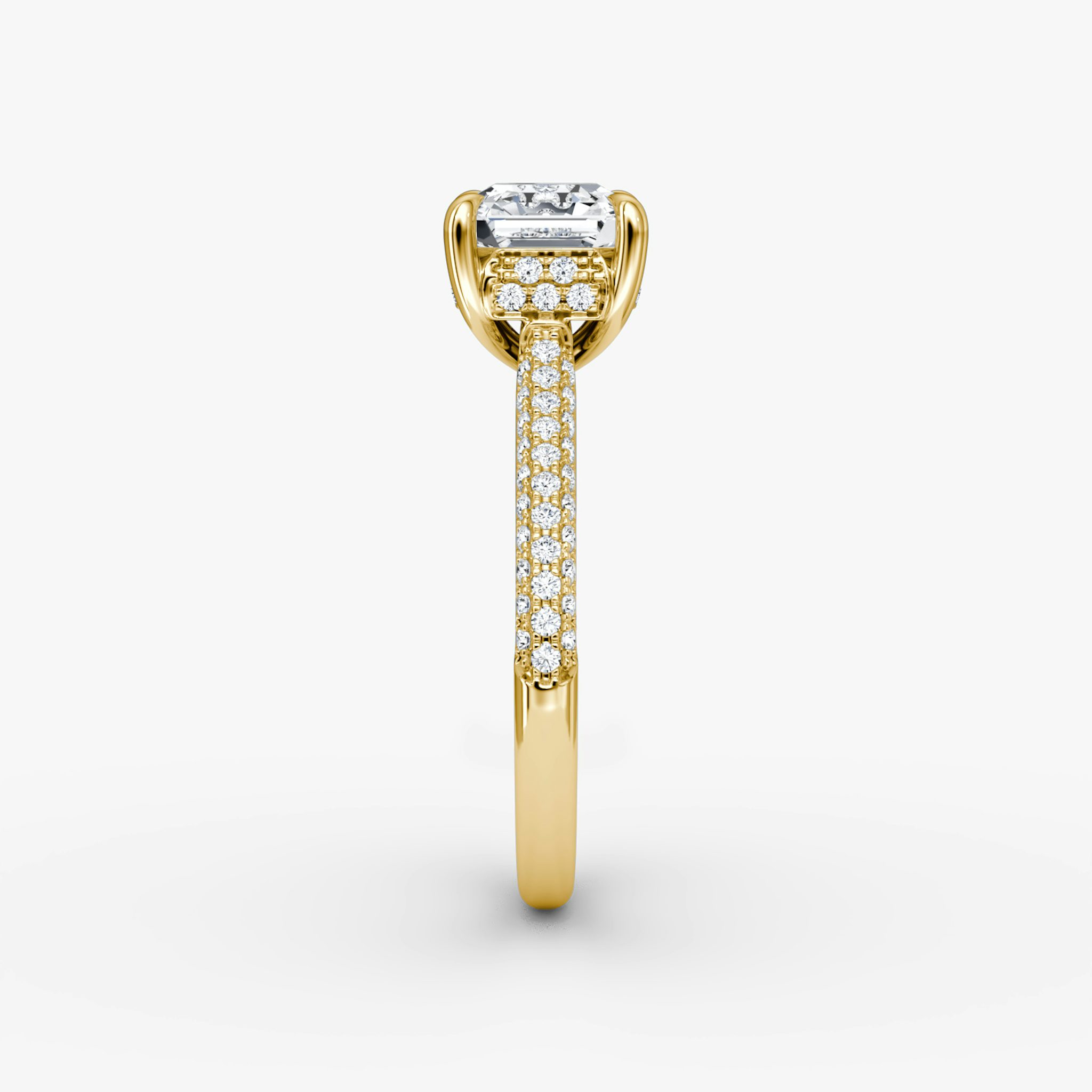 The Regal Pavé Dome | Asscher | 18k | Yellow Gold | bandAccent: Pavé | diamondOrientation: vertical | caratWeight: other