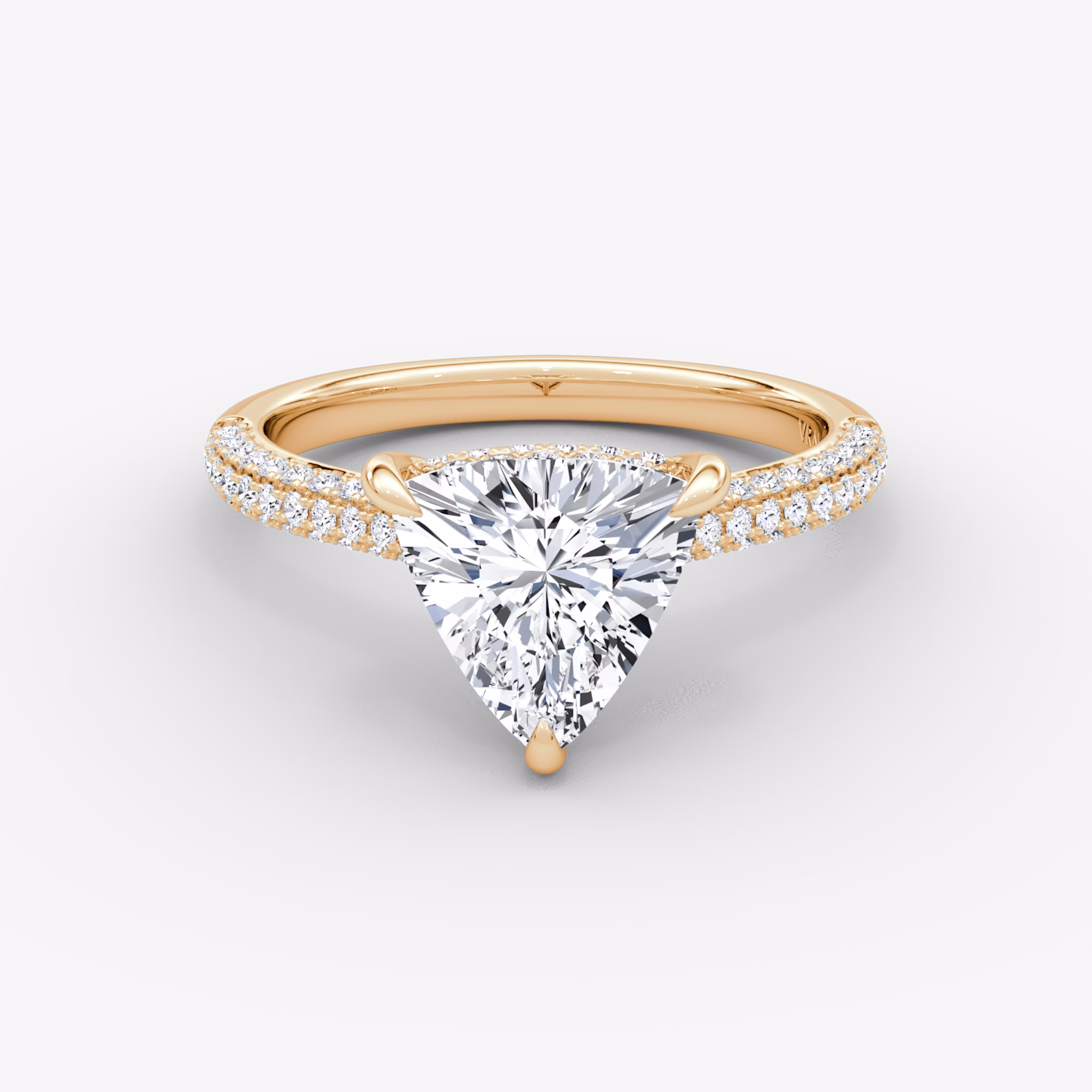 The Regal Pavé Dome | Trillion | 14k | Rose Gold | bandAccent: Pavé | diamondOrientation: vertical | caratWeight: other