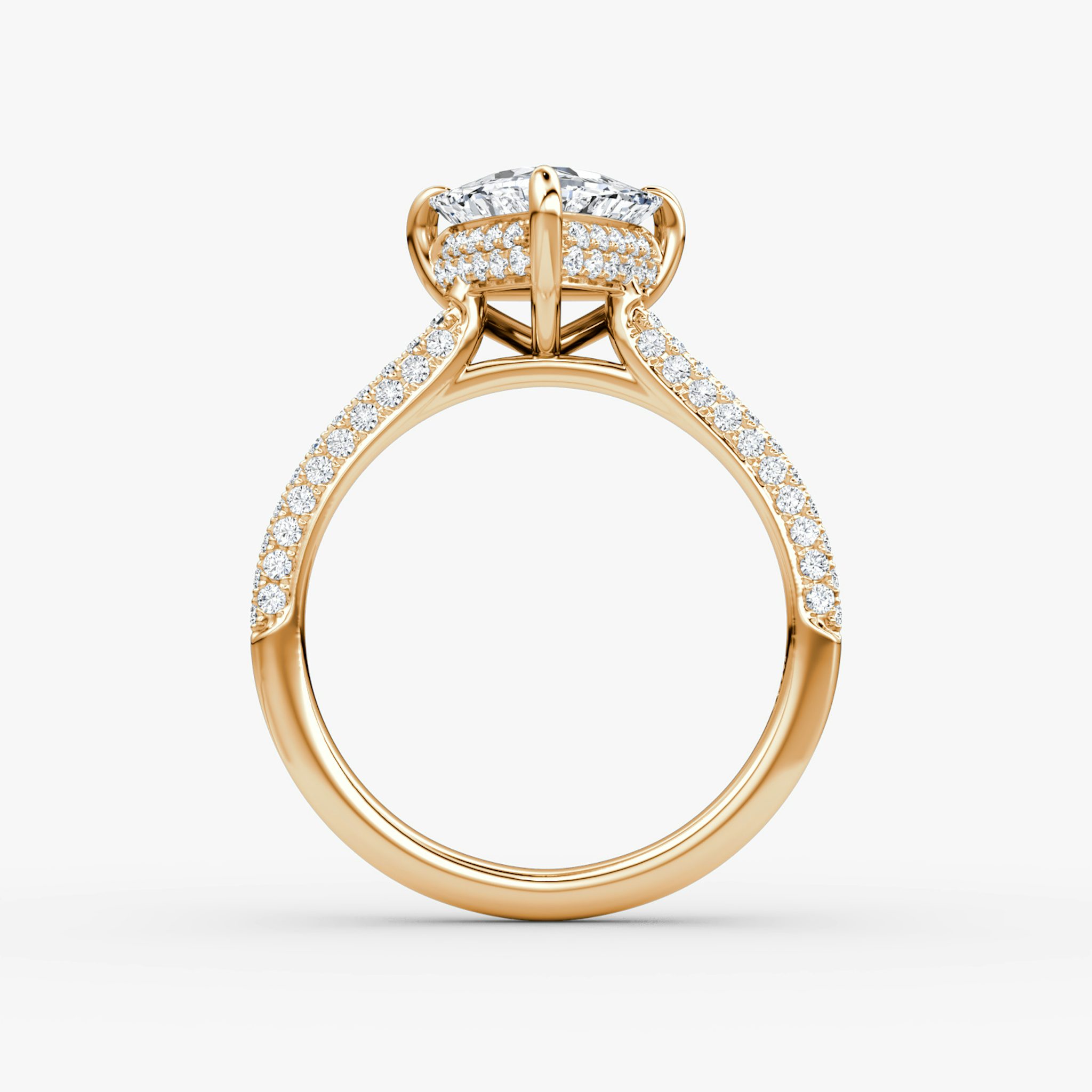 The Regal Pavé Dome | Trillion | 14k | Rose Gold | bandAccent: Pavé | diamondOrientation: vertical | caratWeight: other