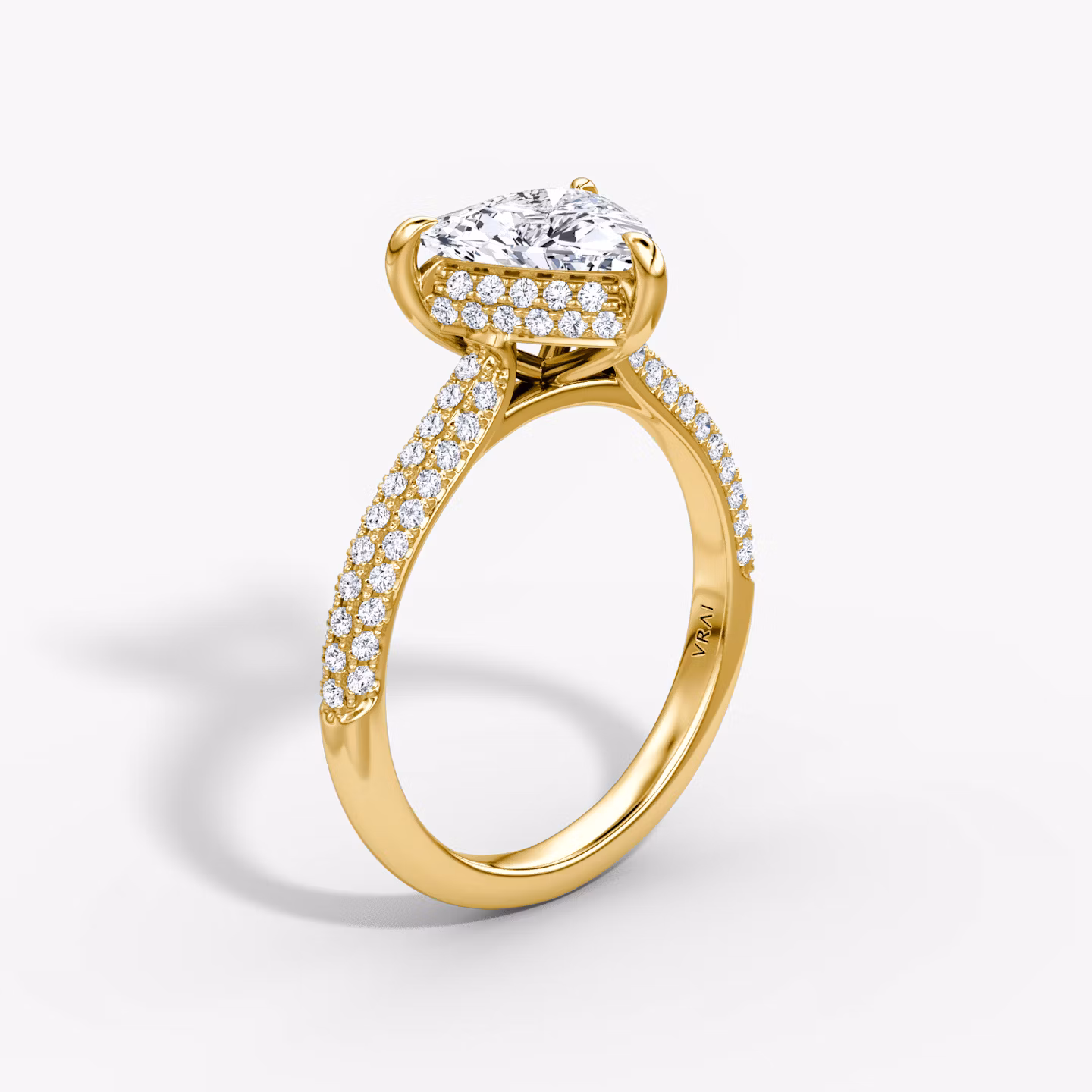 The Regal Pavé Dome Trillion | Yellow Gold