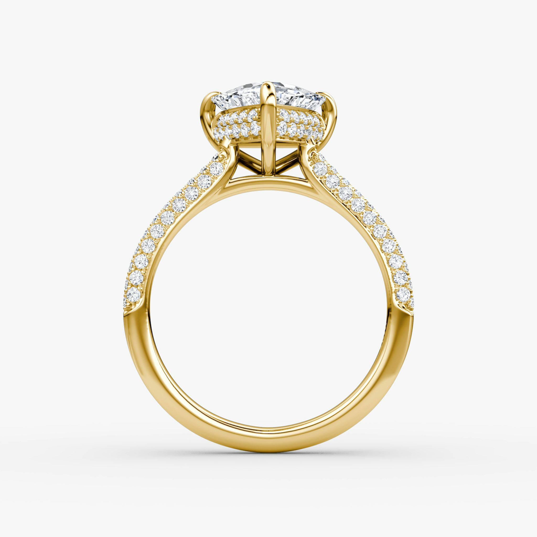The Regal Pavé Dome | Trillion | 18k | Yellow Gold | bandAccent: Pavé | diamondOrientation: vertical | caratWeight: other