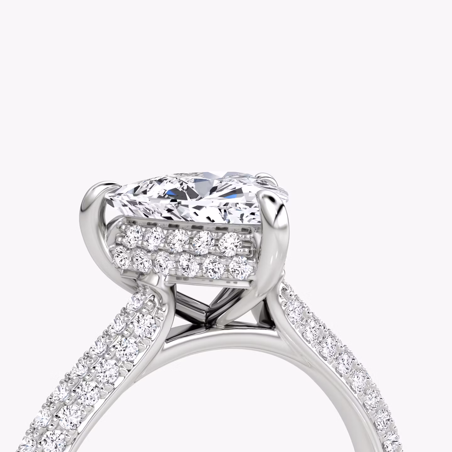 The Regal Pavé Dome | Trillion | 18k | White Gold | bandAccent: Pavé | diamondOrientation: vertical | caratWeight: other