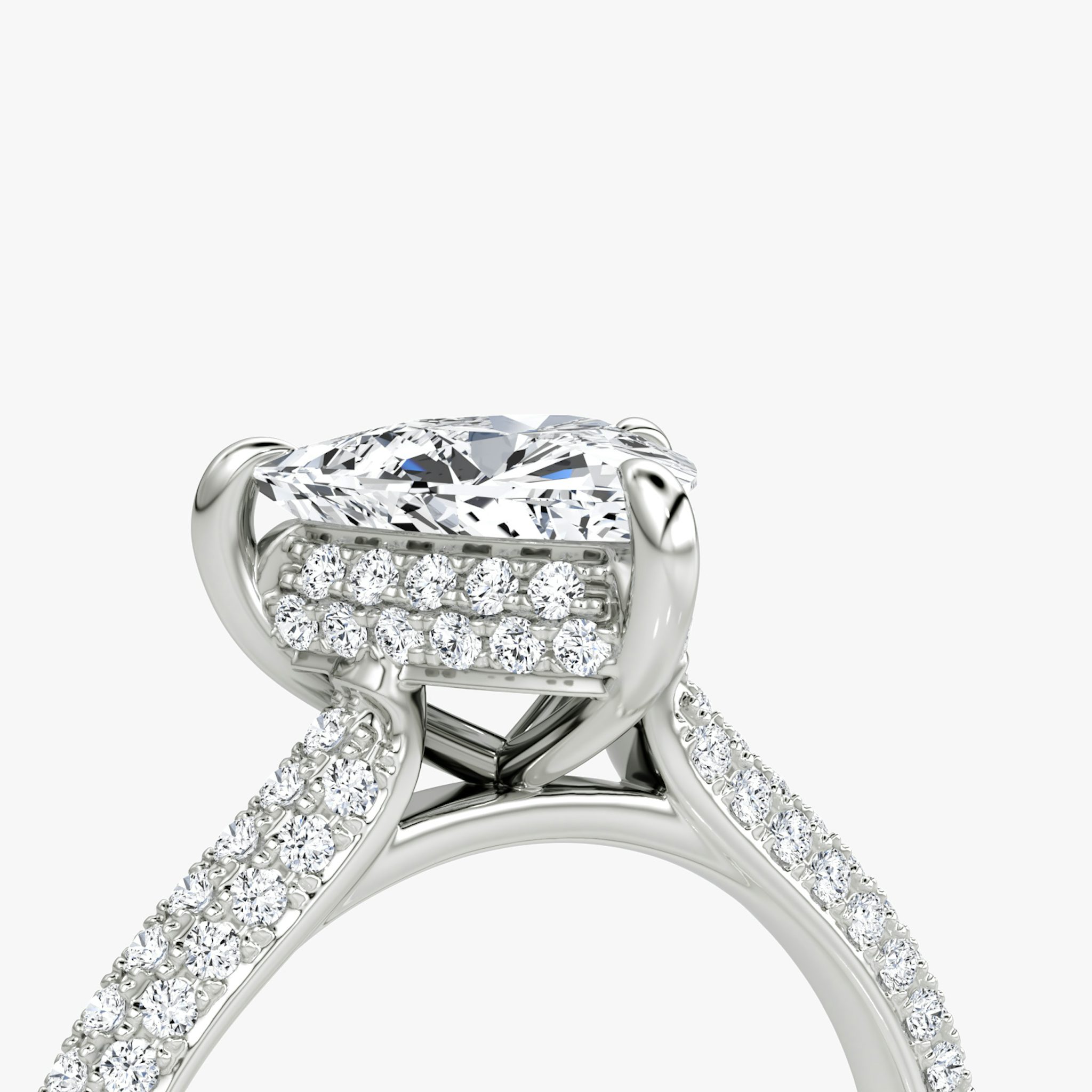 The Regal Pavé Dome | Trillion | 18k | White Gold | bandAccent: Pavé | diamondOrientation: vertical | caratWeight: other