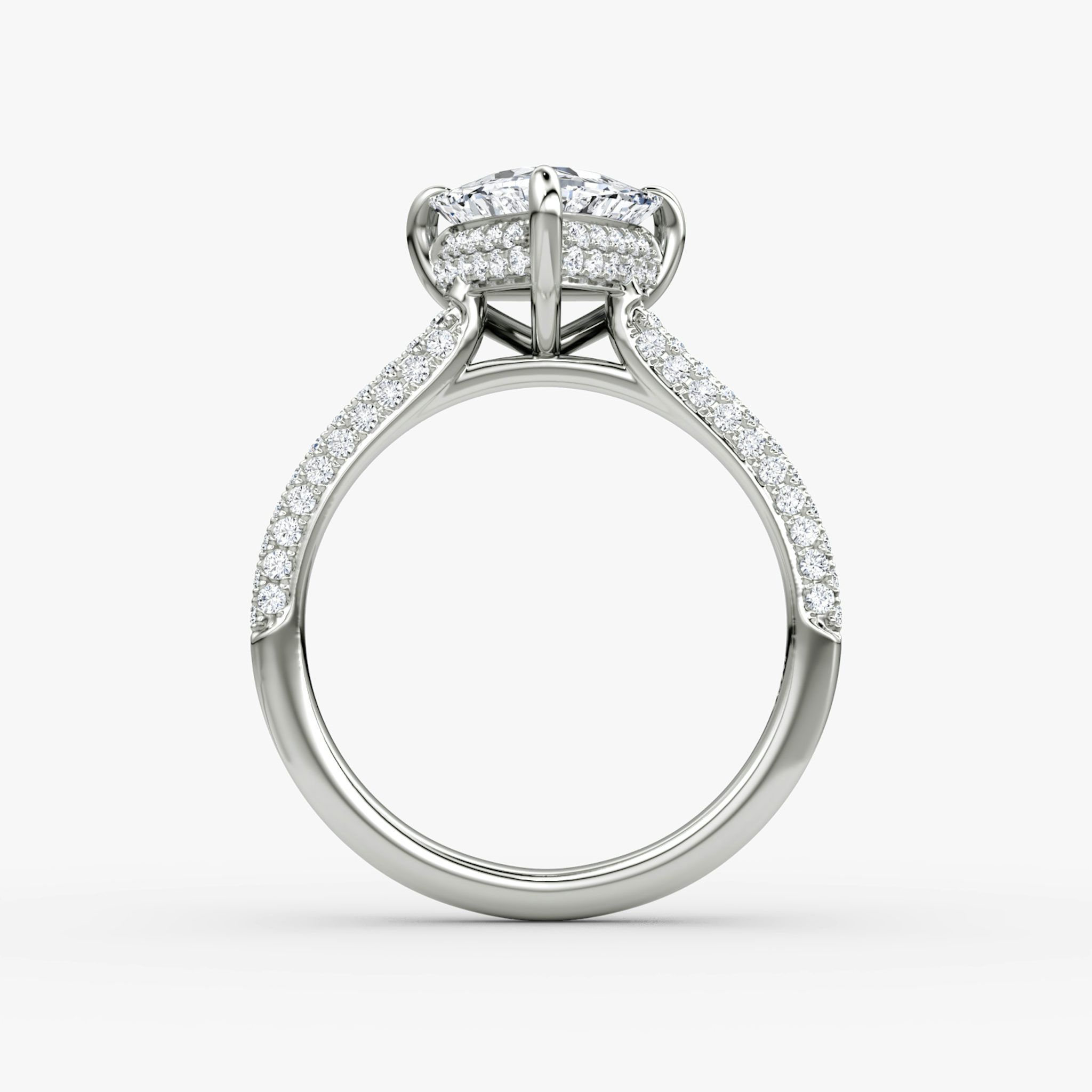 The Regal Pavé Dome | Trillion | 18k | White Gold | bandAccent: Pavé | diamondOrientation: vertical | caratWeight: other
