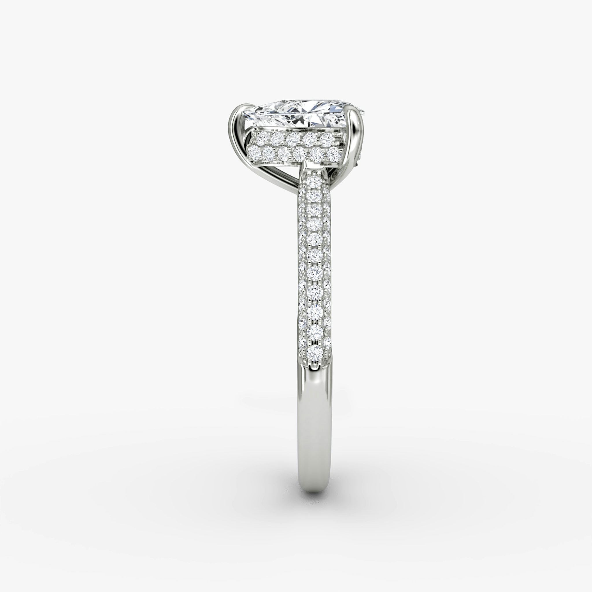 The Regal Pavé Dome | Trillion | 18k | White Gold | bandAccent: Pavé | diamondOrientation: vertical | caratWeight: other