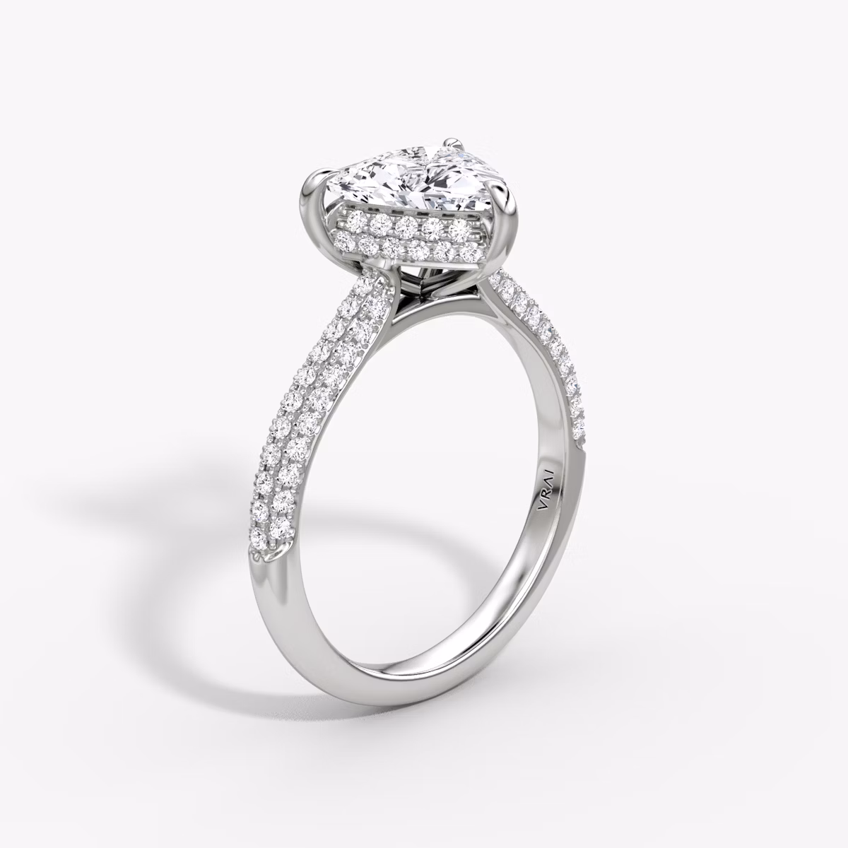 The Regal Pavé Dome | Trillion | 18k | White Gold | bandAccent: Pavé | diamondOrientation: vertical | caratWeight: other