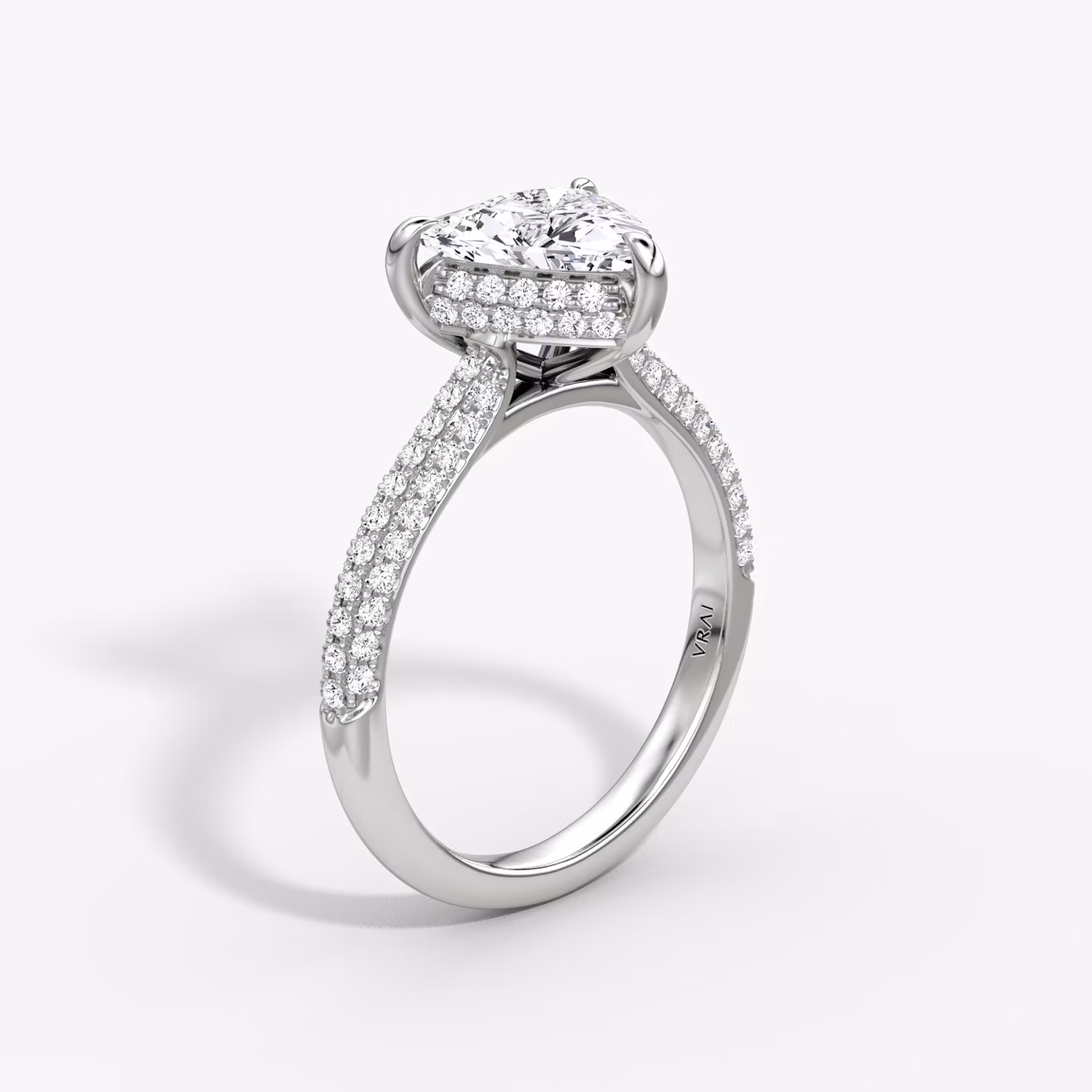 The Regal Pavé Dome | Trillion | 18k | White Gold | bandAccent: Pavé | diamondOrientation: vertical | caratWeight: other