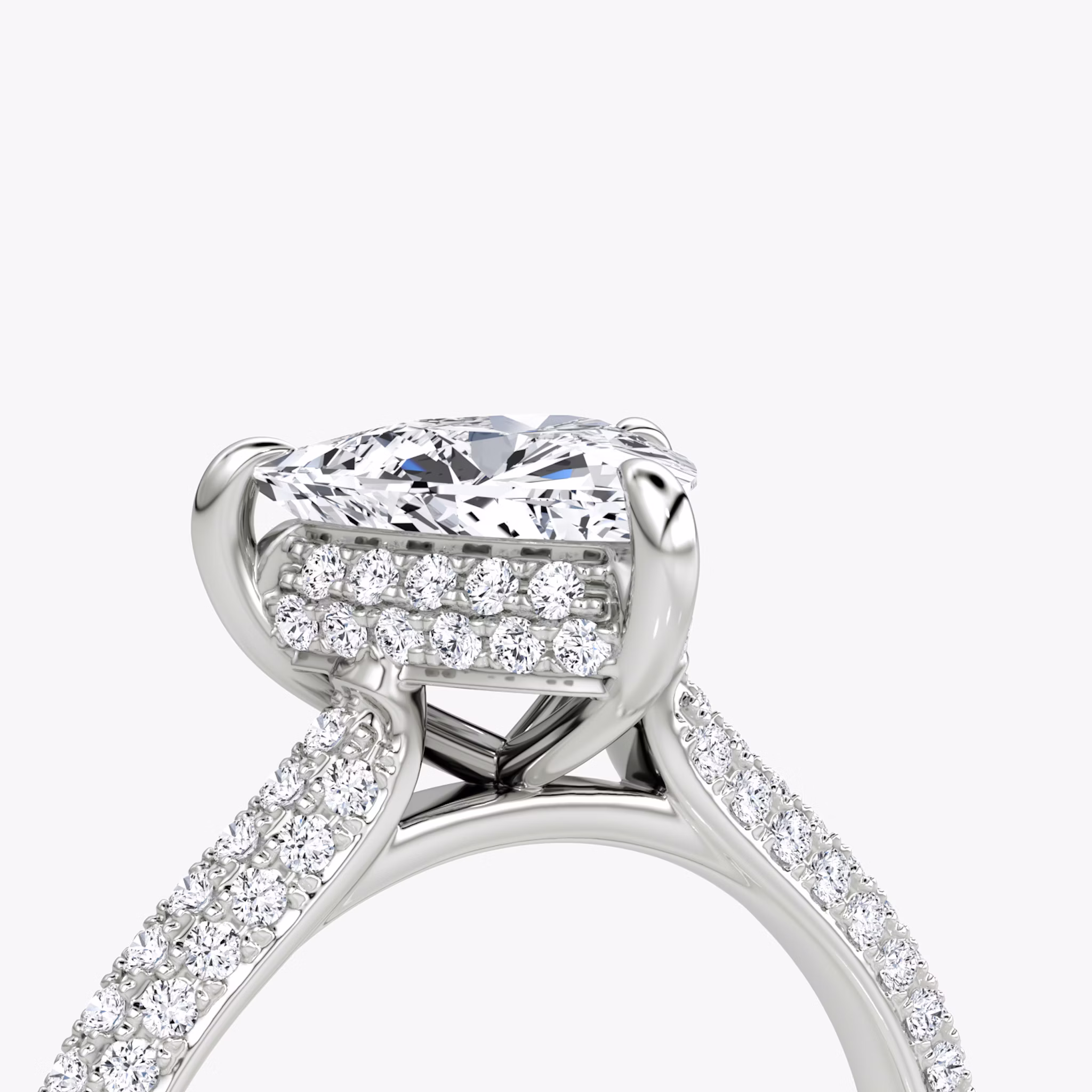 The Regal Pavé Dome | Trillion | Platinum | bandAccent: Pavé | diamondOrientation: vertical | caratWeight: other