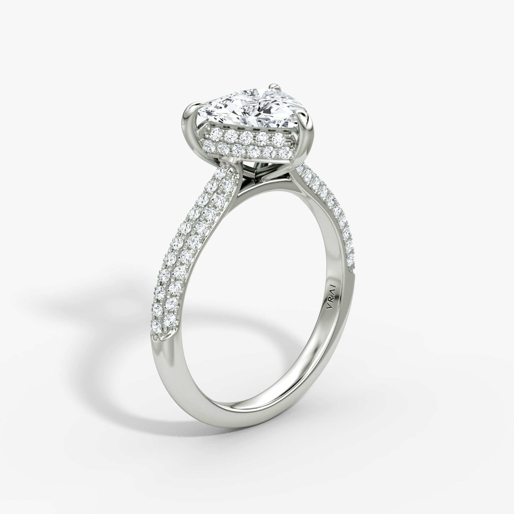 The Regal Pavé Dome | Trillion | Platinum | bandAccent: Pavé | diamondOrientation: vertical | caratWeight: other