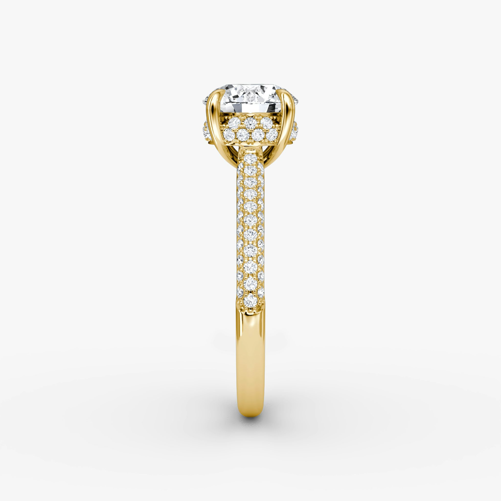The Regal Pavé Dome | Round Brilliant | 18k | Yellow Gold | bandAccent: Pavé | caratWeight: 2.0ct | diamondOrientation: vertical