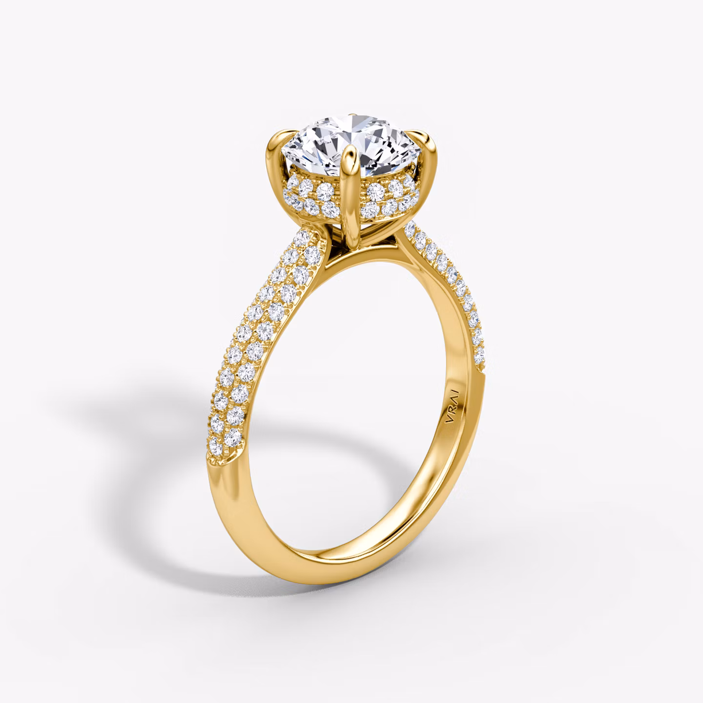 The Regal Pavé Dome Round Brilliant | Yellow Gold