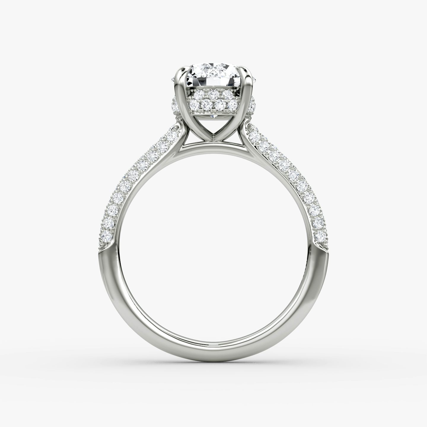 The Regal Pavé Dome | Round Brilliant | Platinum | bandAccent: Pavé | caratWeight: 2.0ct | diamondOrientation: vertical