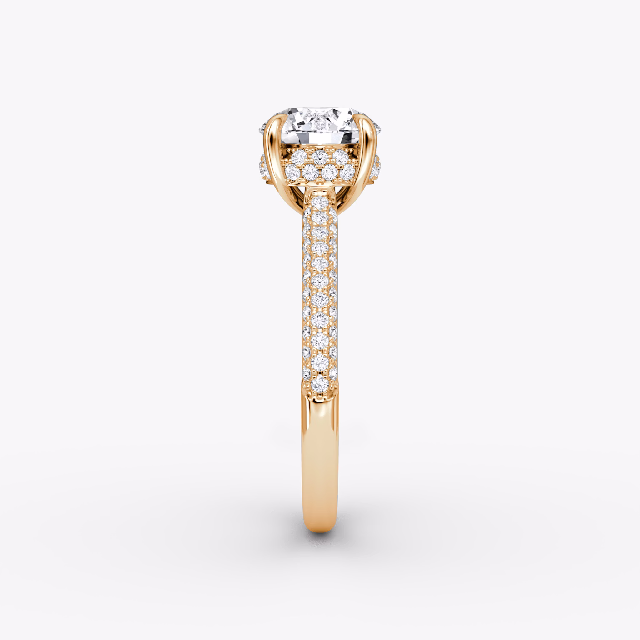 The Regal Pavé Dome | Round Brilliant | 14k | Rose Gold | bandAccent: Pavé | caratWeight: 1.5ct | diamondOrientation: vertical