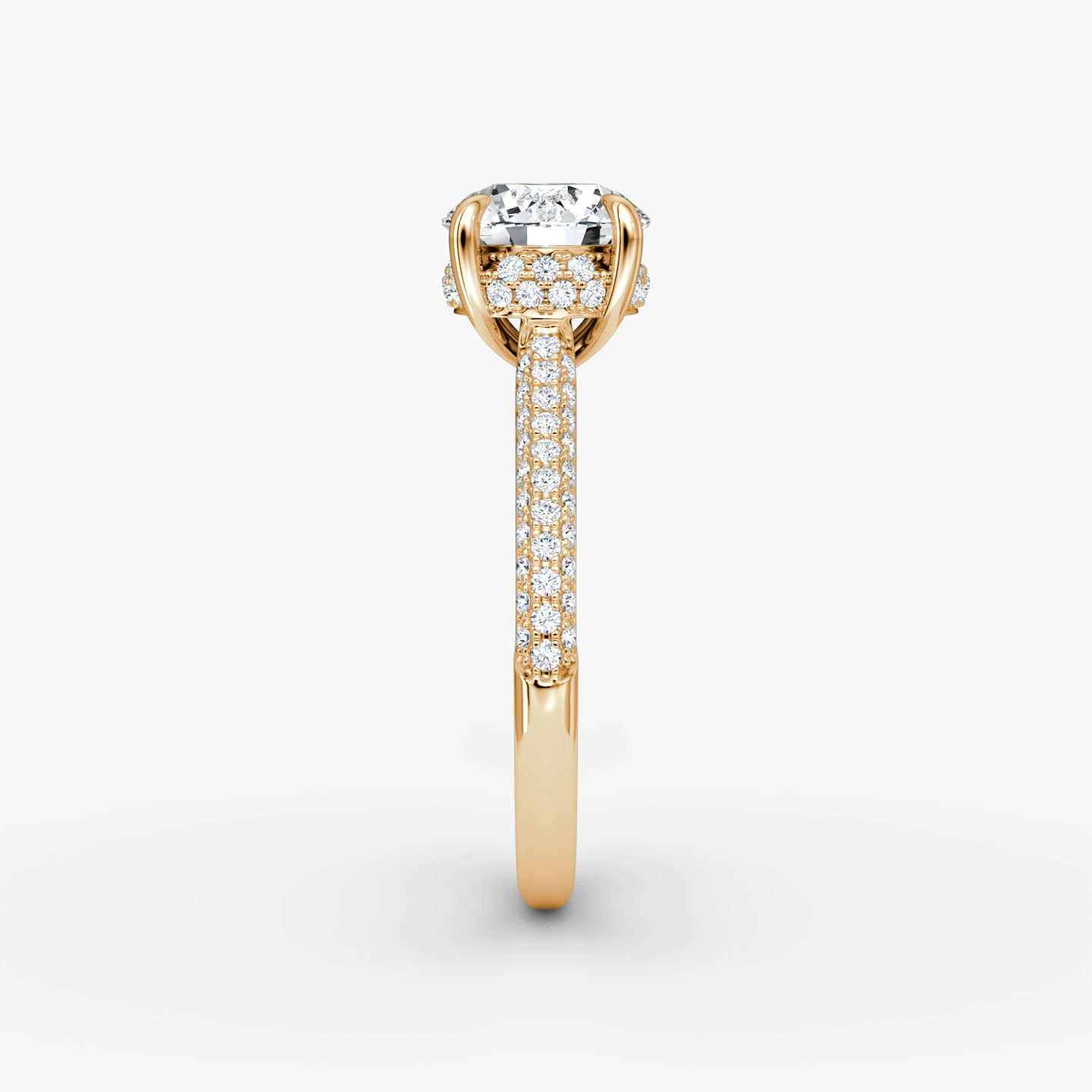 The Regal Pavé Dome | Round Brilliant | 14k | Rose Gold | bandAccent: Pavé | caratWeight: other | diamondOrientation: vertical