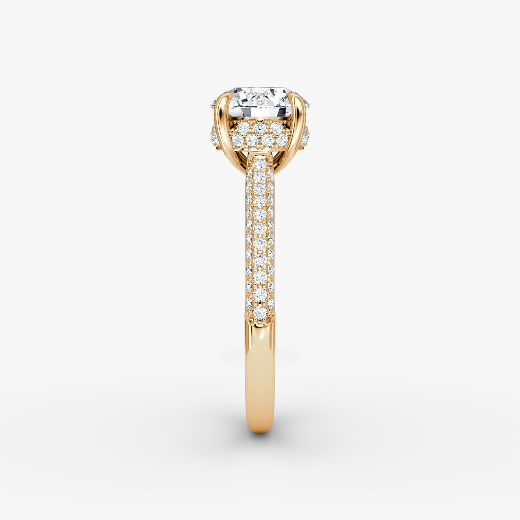 The Regal Pavé Dome | Round Brilliant | 14k | Rose Gold | bandAccent: Pavé | caratWeight: other | diamondOrientation: vertical