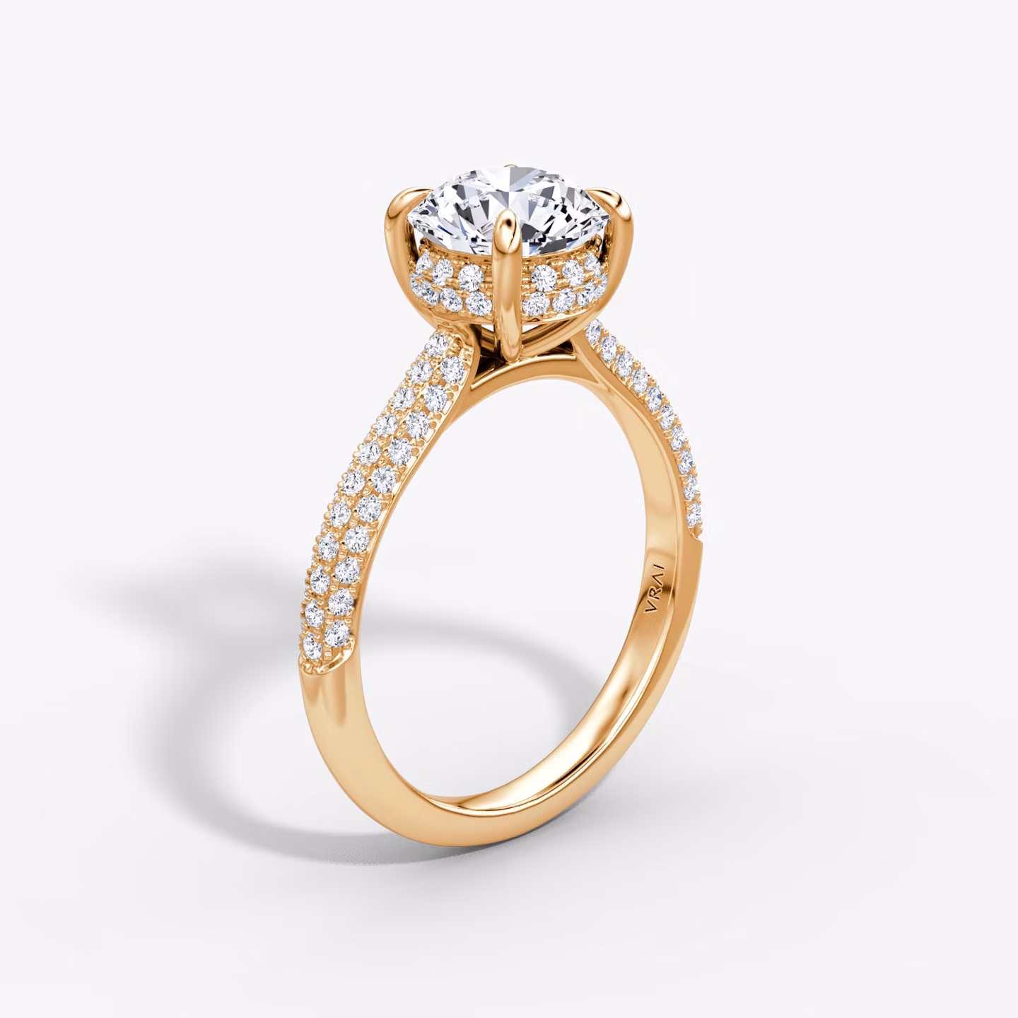 The Regal Pavé Dome Round Brilliant | Rose Gold