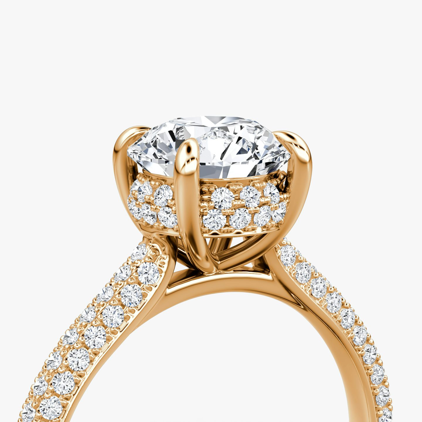 The Regal Pavé Dome | Round Brilliant | 14k | Rose Gold | bandAccent: Pavé | caratWeight: other | diamondOrientation: vertical