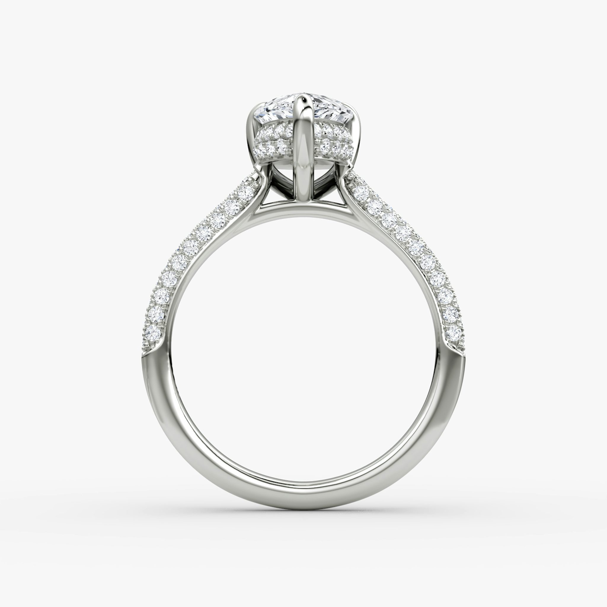 The Regal Pavé Dome | Pear | Platinum | bandAccent: Pavé | diamondOrientation: vertical | caratWeight: other