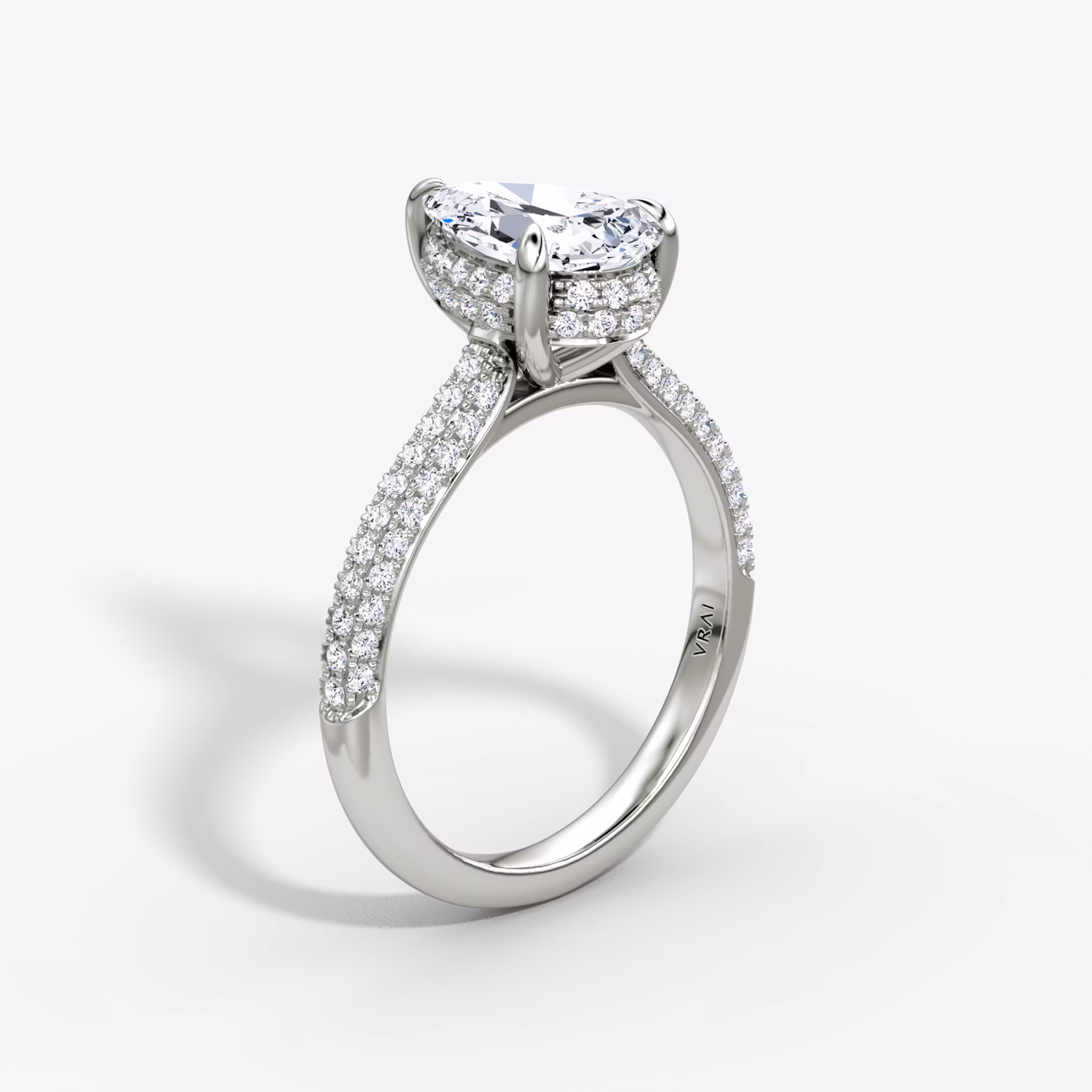 The Regal Pavé Dome Pear | Platinum
