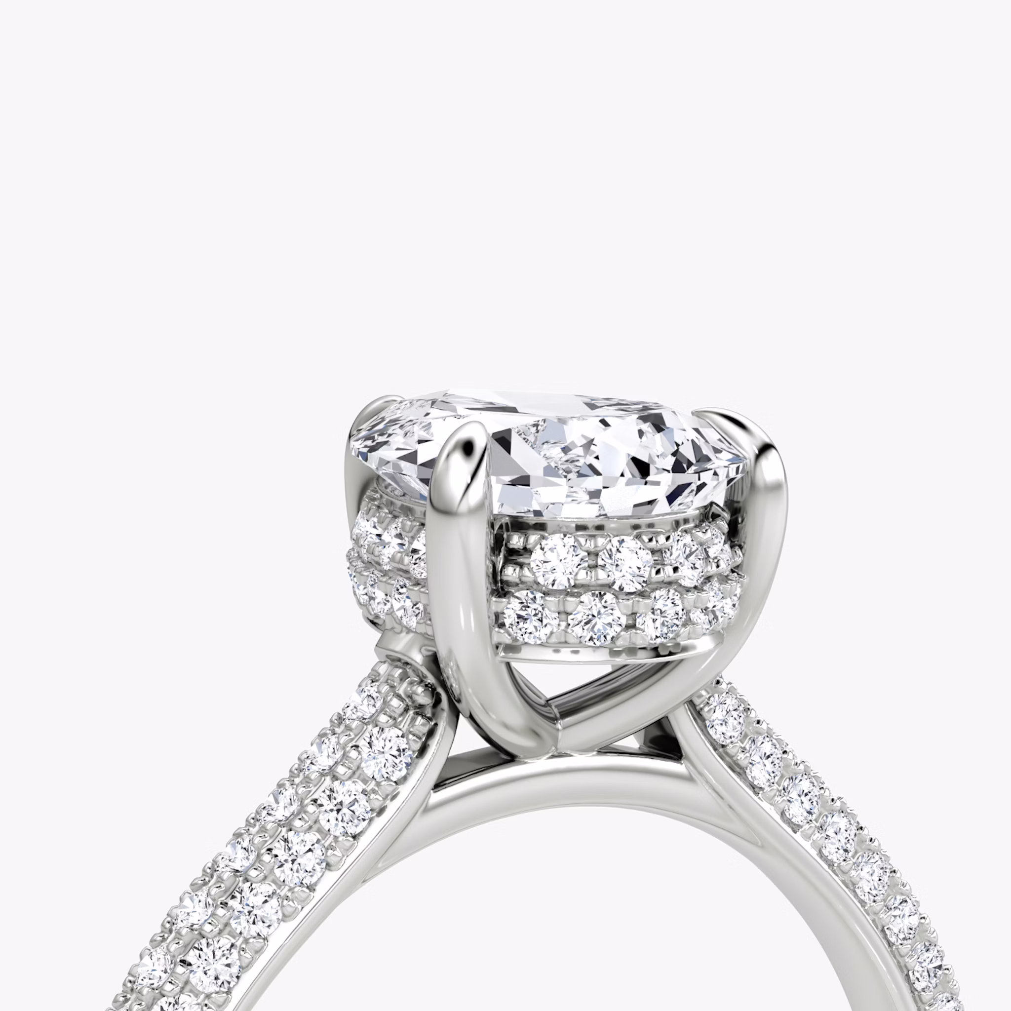 The Regal Pavé Dome | Pear | 18k | White Gold | bandAccent: Pavé | diamondOrientation: vertical | caratWeight: other